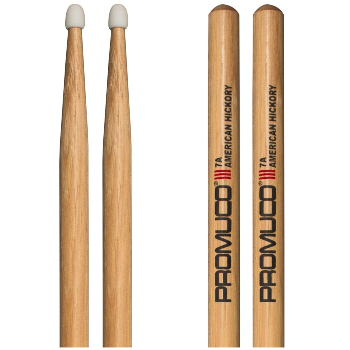 Promuco American Hickory Drumsticks 7A Nylon Tip Pair