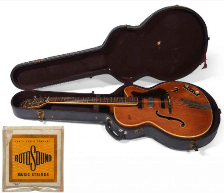 George Harrison's Hofner President guitar with Rotosound strings