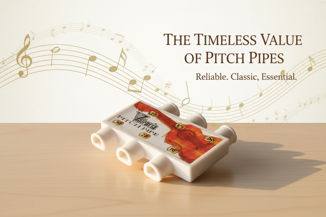 Guitar pitch pipe set showing chromatic tuning tool for musicians