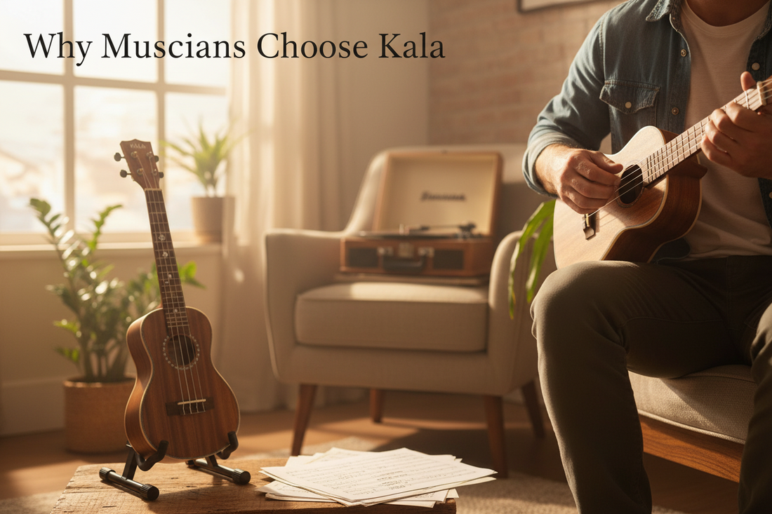 Kala brand ukuleles showing quality craftsmanship and variety of models available