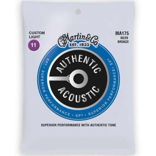 Martin Authentic Acoustic Guitar String Set SP Bronze Custom 11-52 - MA175