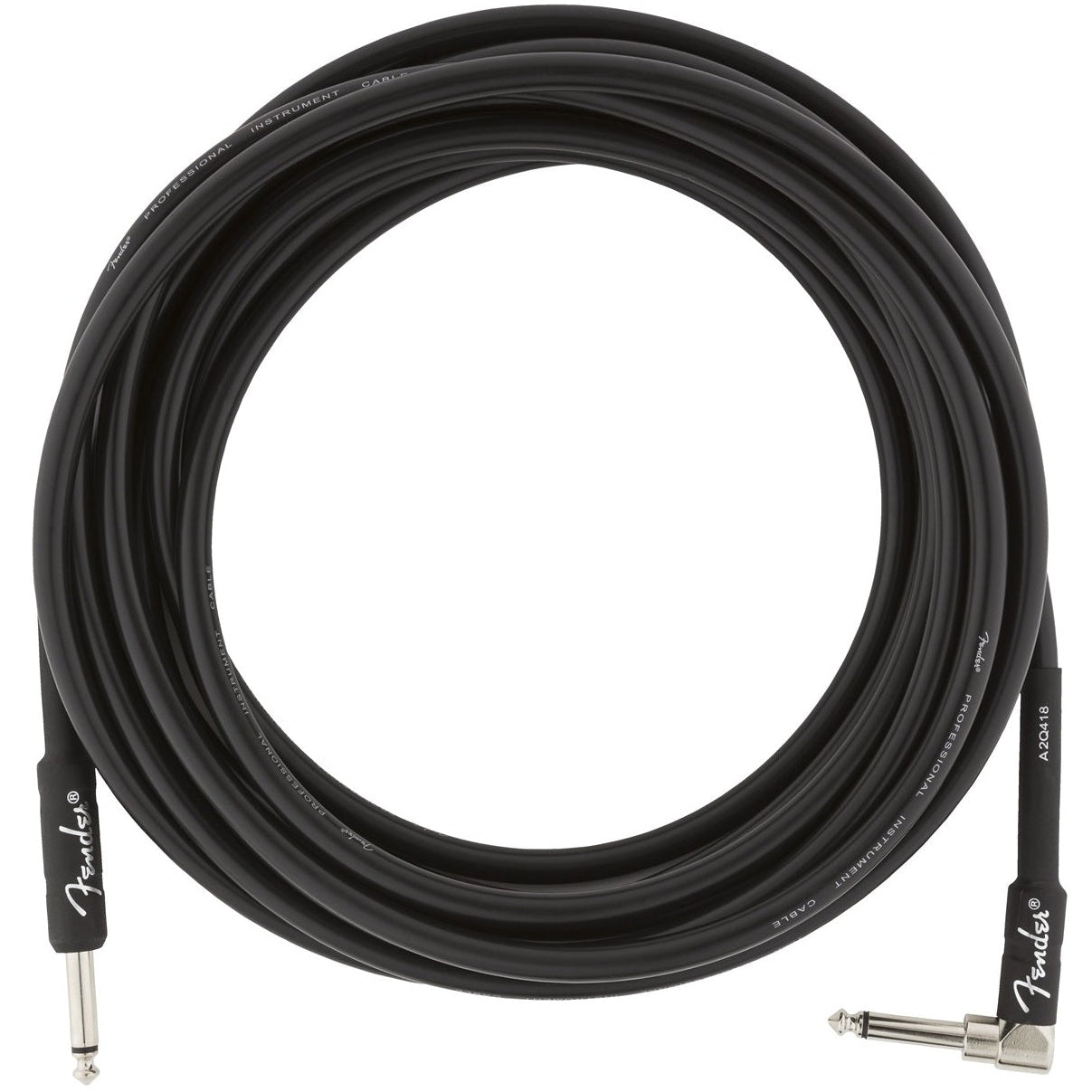 Fender Professional Black Guitar Cable  Straight to Angle Jack 18.6 ft