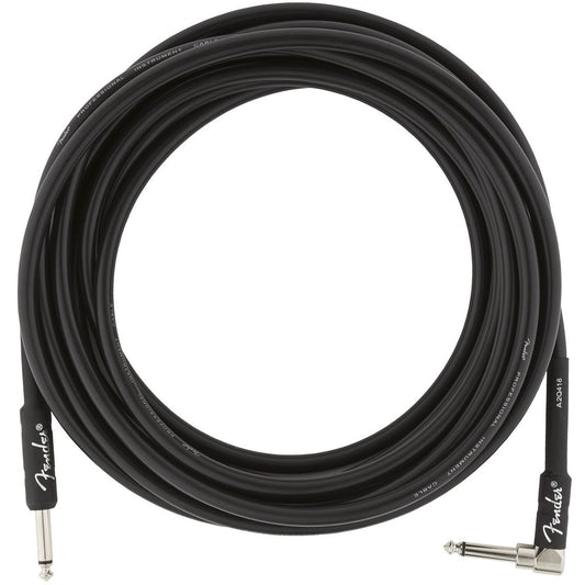 Fender Professional Black Guitar Cable  Straight to Angle Jack 18.6 ft