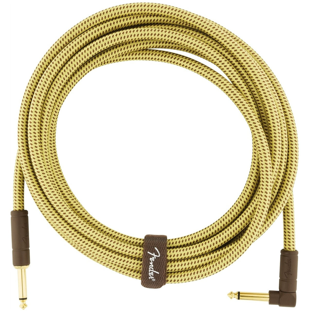 Fender Deluxe Series Tweed Guitar Cable Straight to Angle Jack 15 Feet