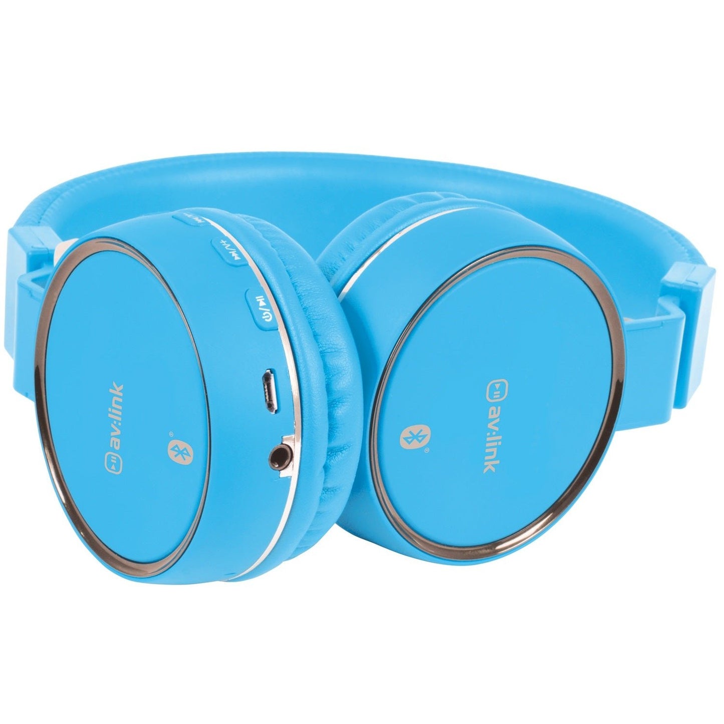 BT Bluetooth Headphones WIRELESS RECHARGABLE Music SD Card Slot BLUE