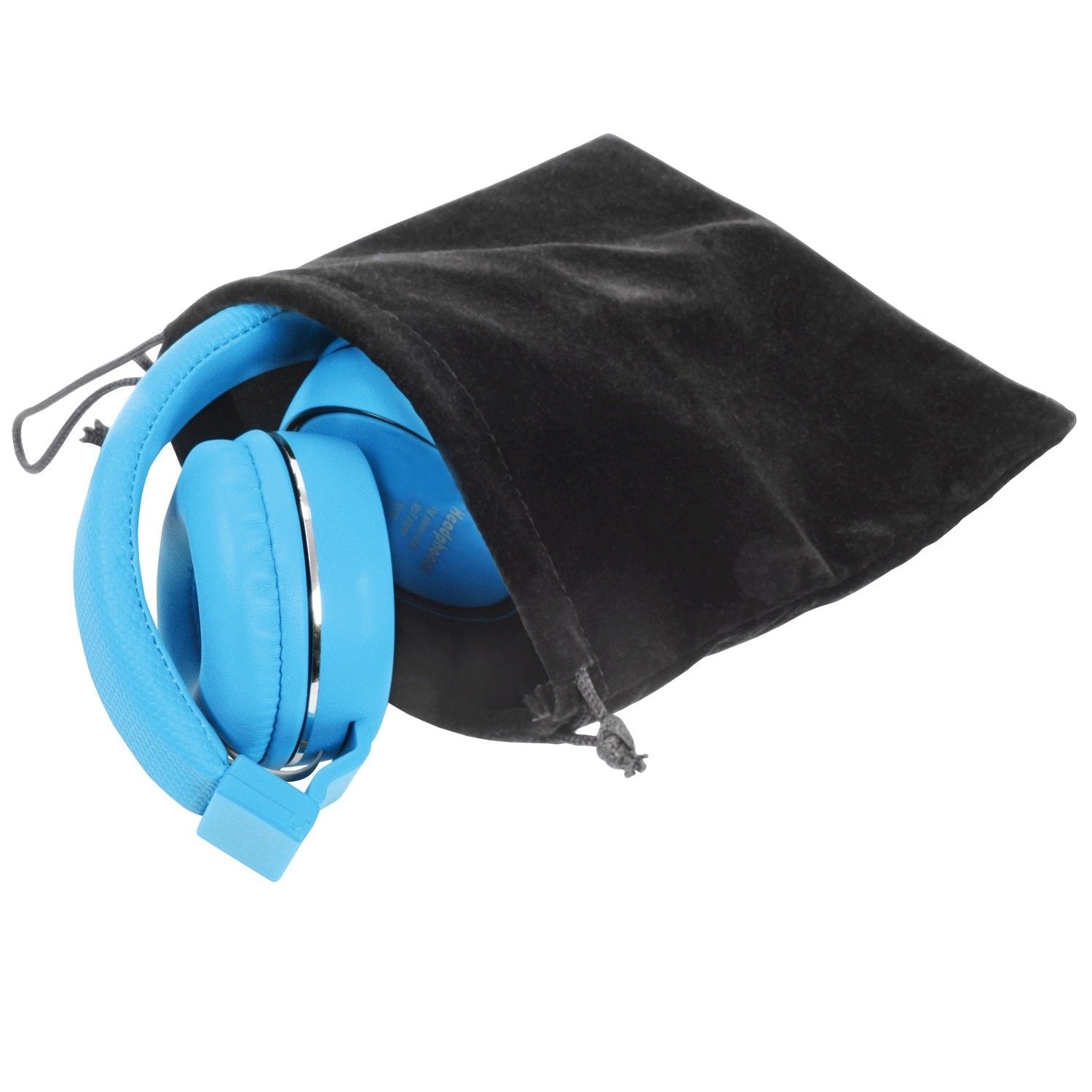 BT Bluetooth Headphones WIRELESS RECHARGABLE Music SD Card Slot BLUE