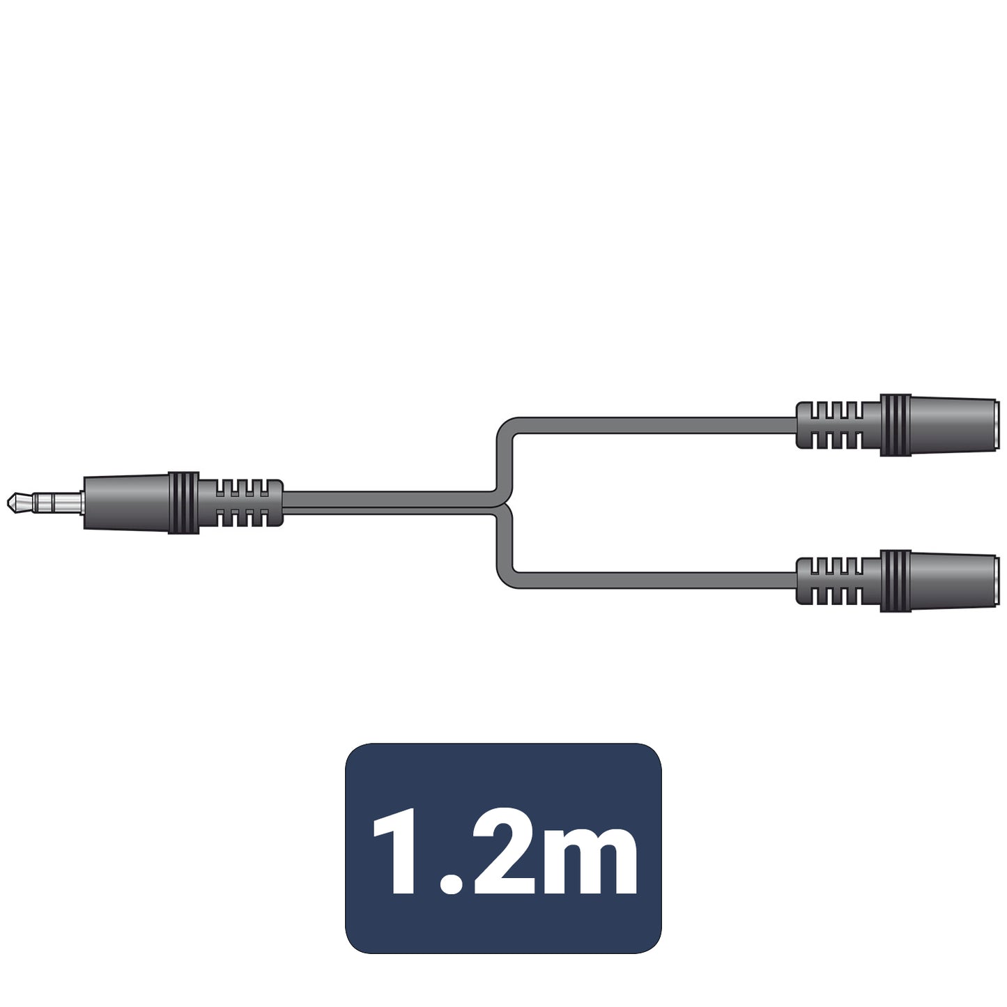 Headphone Audio Splitter Lead 3.5mm Stereo Plug to 2 x 3.5mm