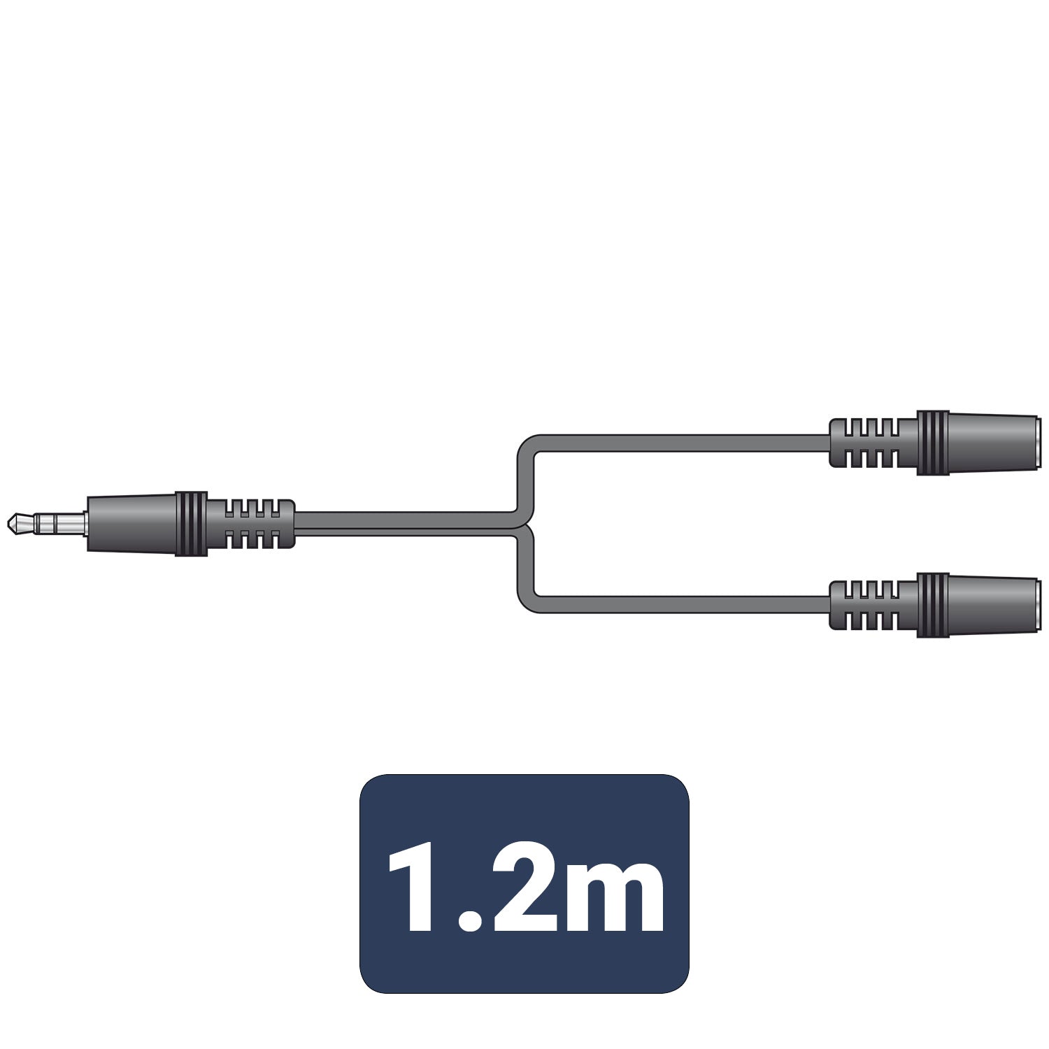 Headphone Audio Splitter Lead 3.5mm Stereo Plug to 2 x 3.5mm