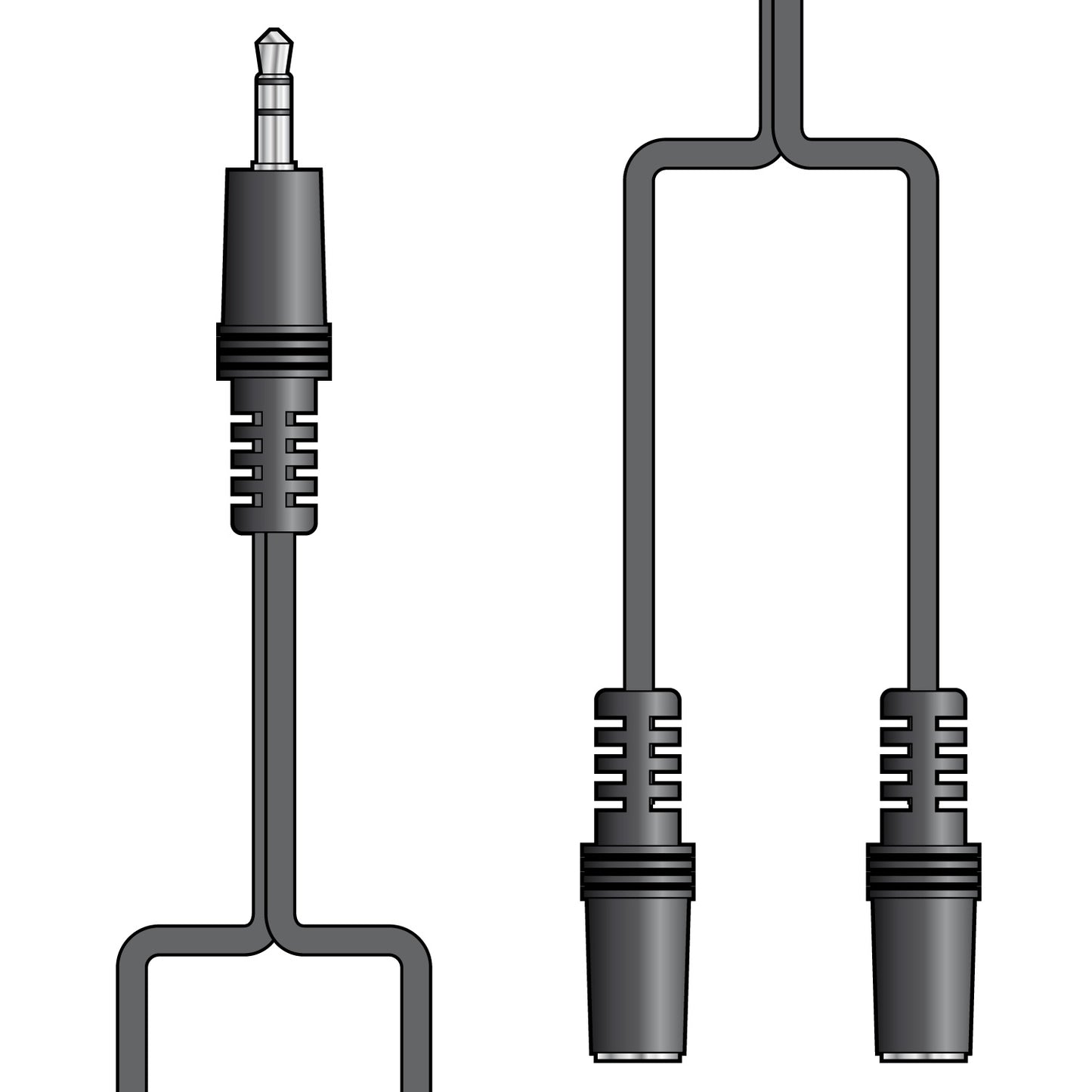 Headphone Audio Splitter Lead 3.5mm Stereo Plug to 2 x 3.5mm
