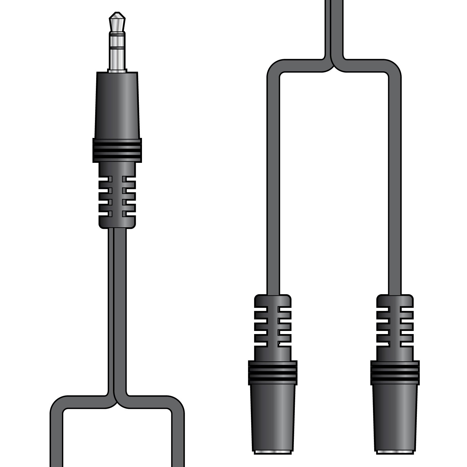 Headphone Audio Splitter Lead 3.5mm Stereo Plug to 2 x 3.5mm