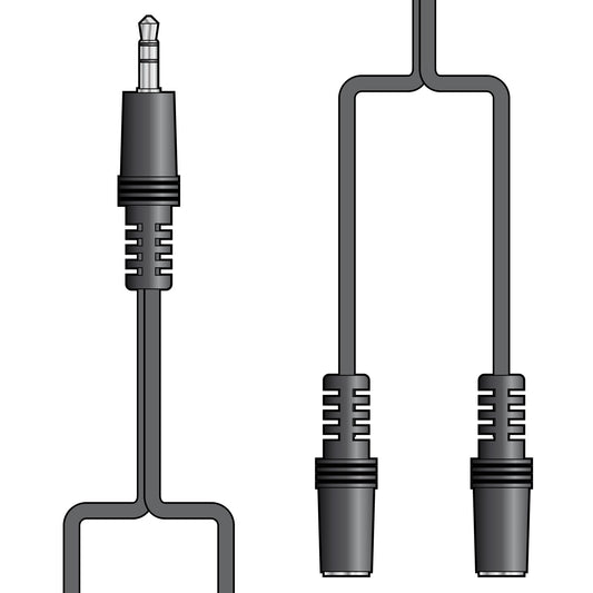Headphone Audio Splitter Lead 3.5mm Stereo Plug to 2 x 3.5mm
