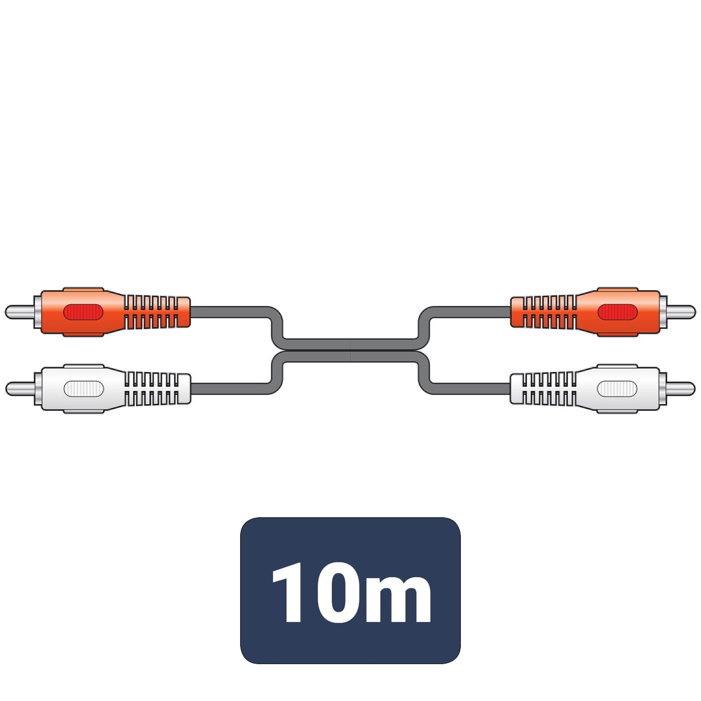 Pro Audio Cable 2 x RCA Plugs to 2 x RCA Plugs Leads 10 m