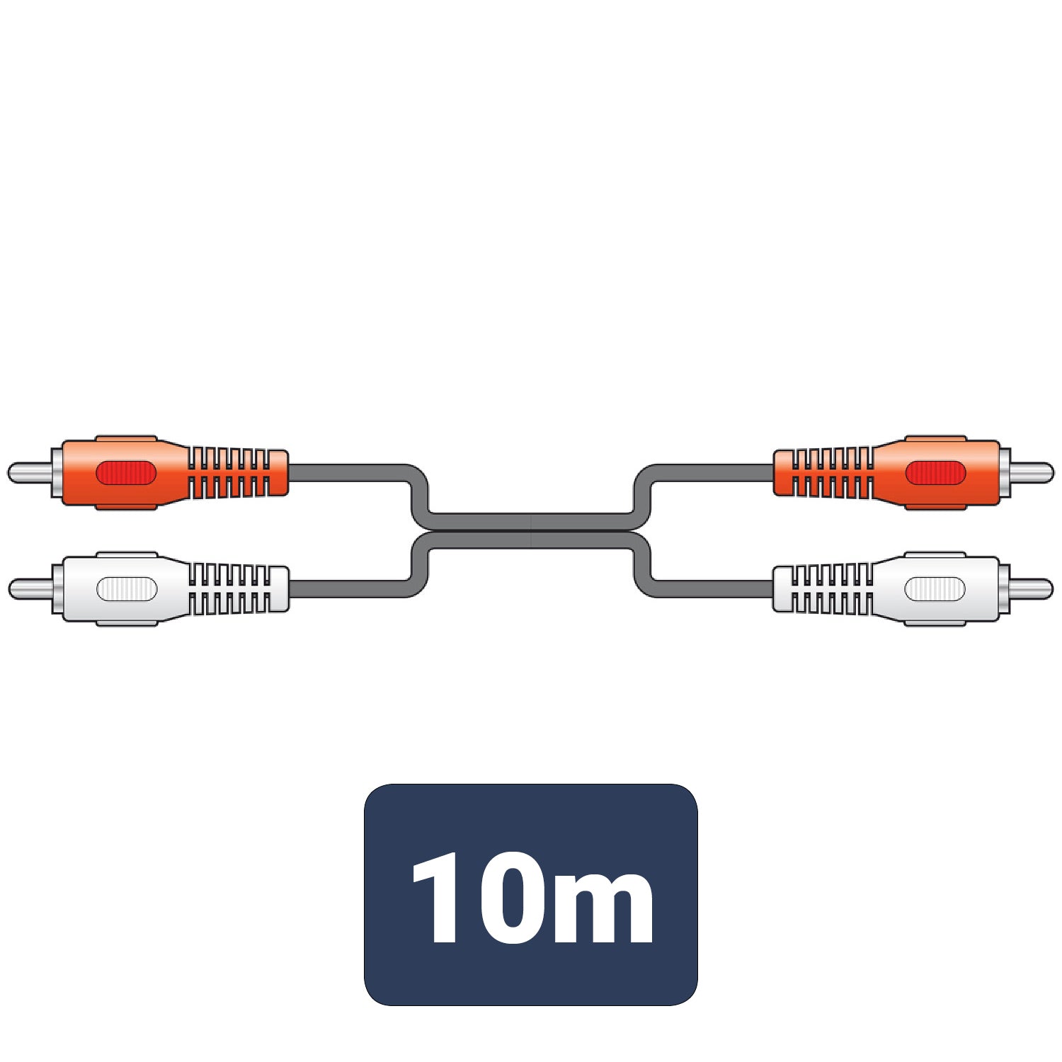 Pro Audio Cable 2 x RCA Plugs to 2 x RCA Plugs Leads 10 m