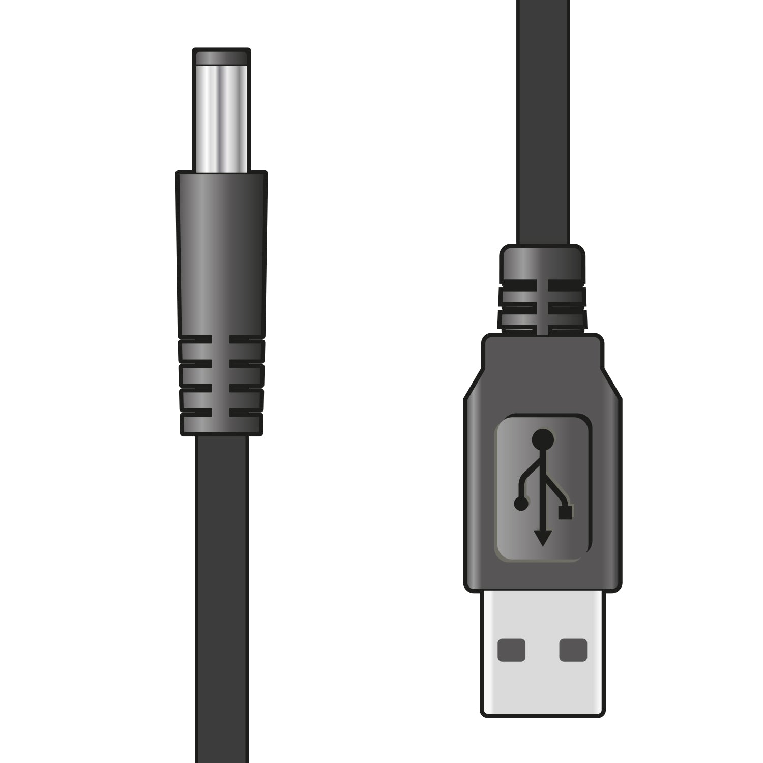 USB 2.0 to 2.1 x 5.5mm 5V DC Plug Power Lead 1m