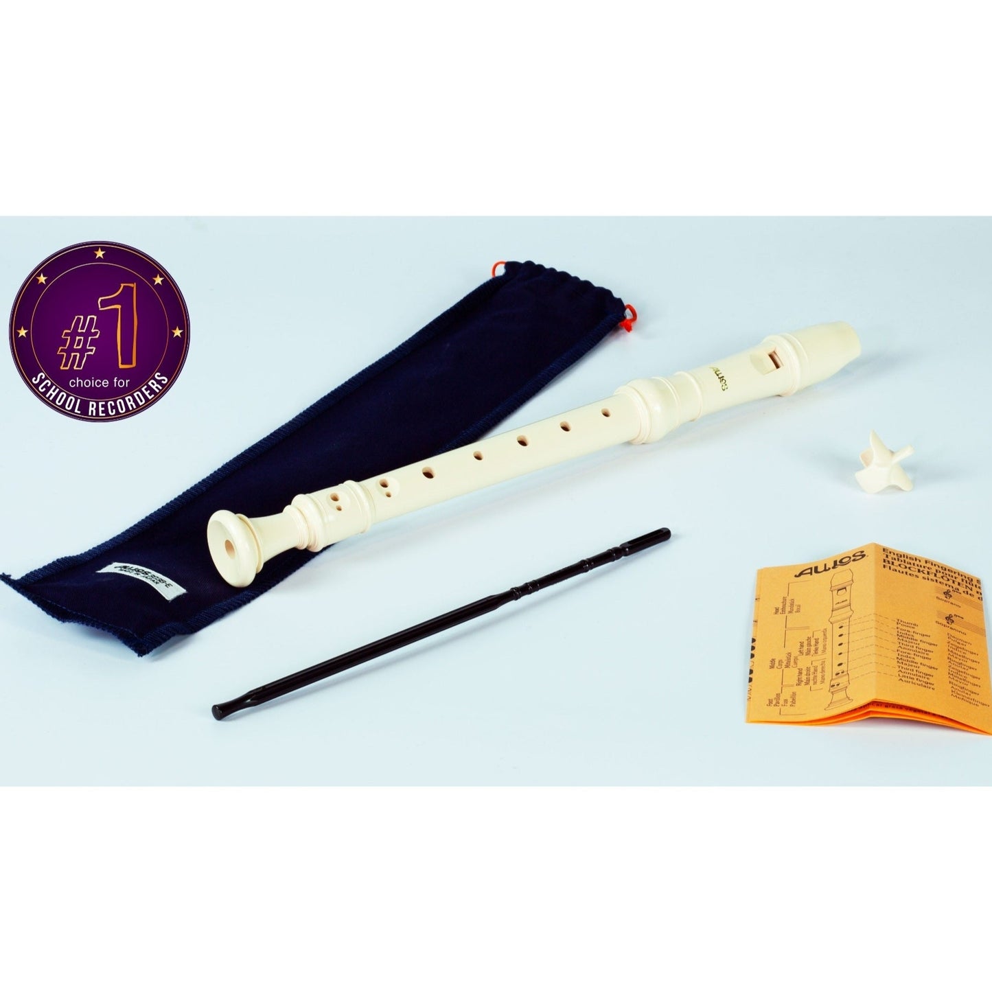 Aulos Descant Recorder 303B Elite School Recorder - Ivory