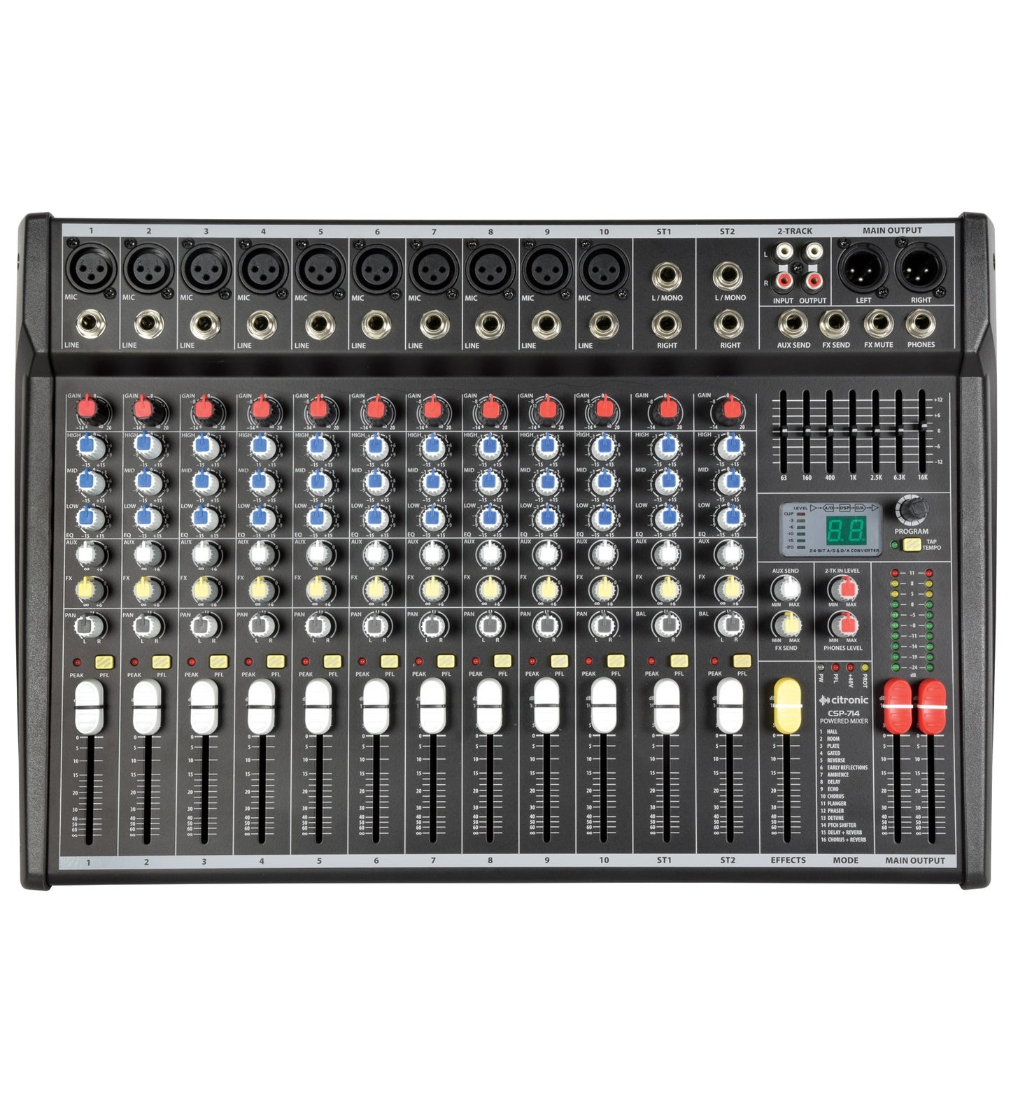Citronic CSP-714 Compact Powered Mixer with DSP 14 input, 2 x 350W Amplifier