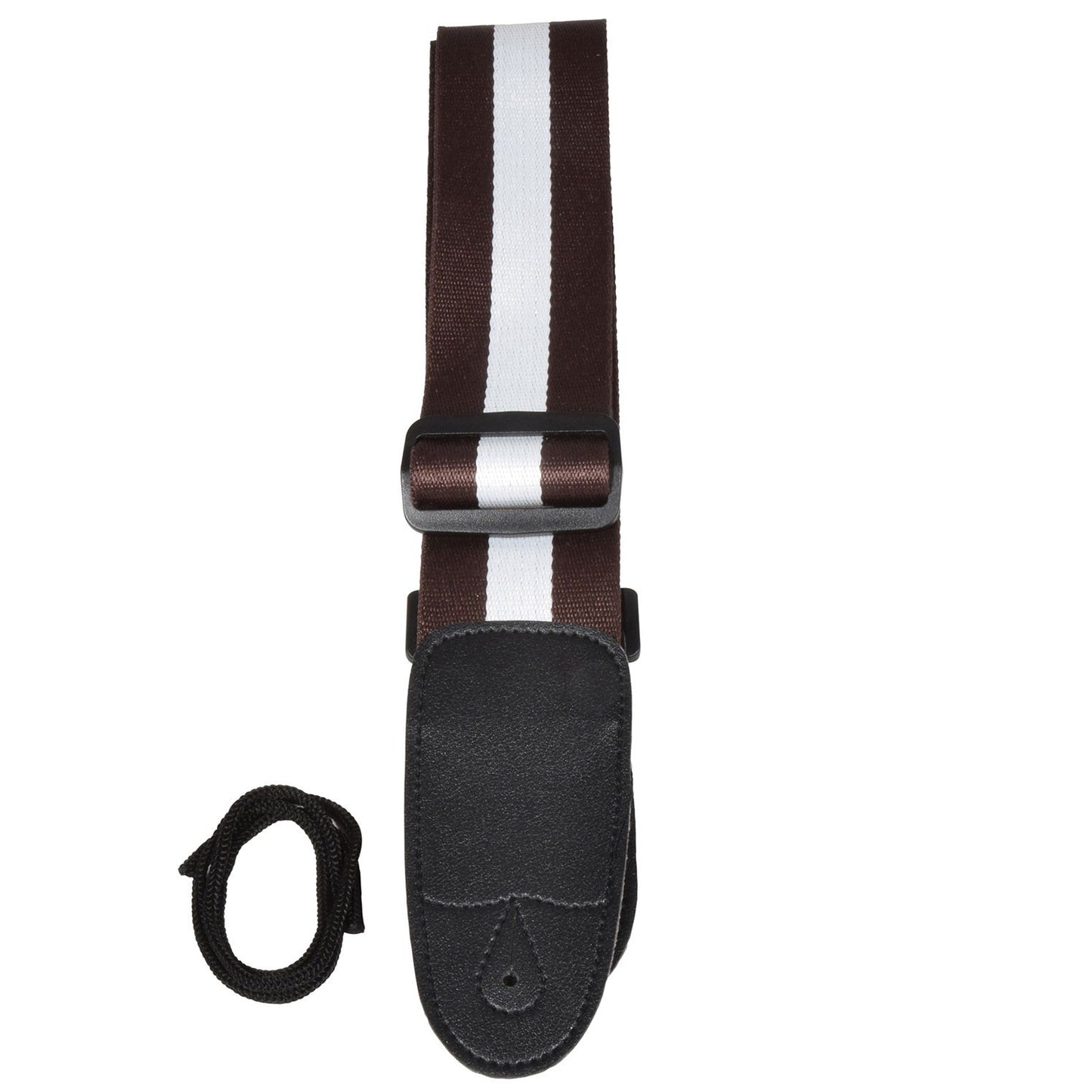 White Stripe Guitar Strap On Webbing