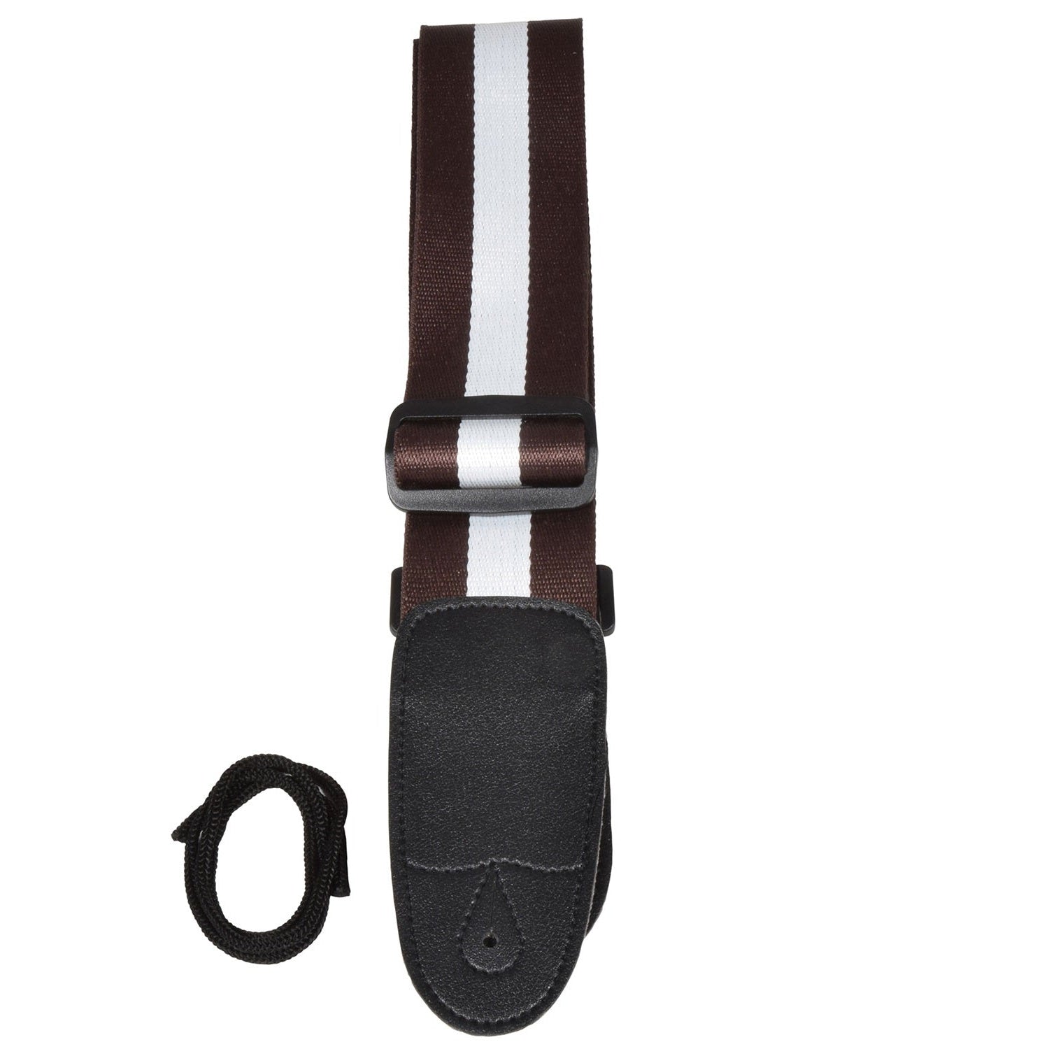 White Stripe Guitar Strap On Webbing