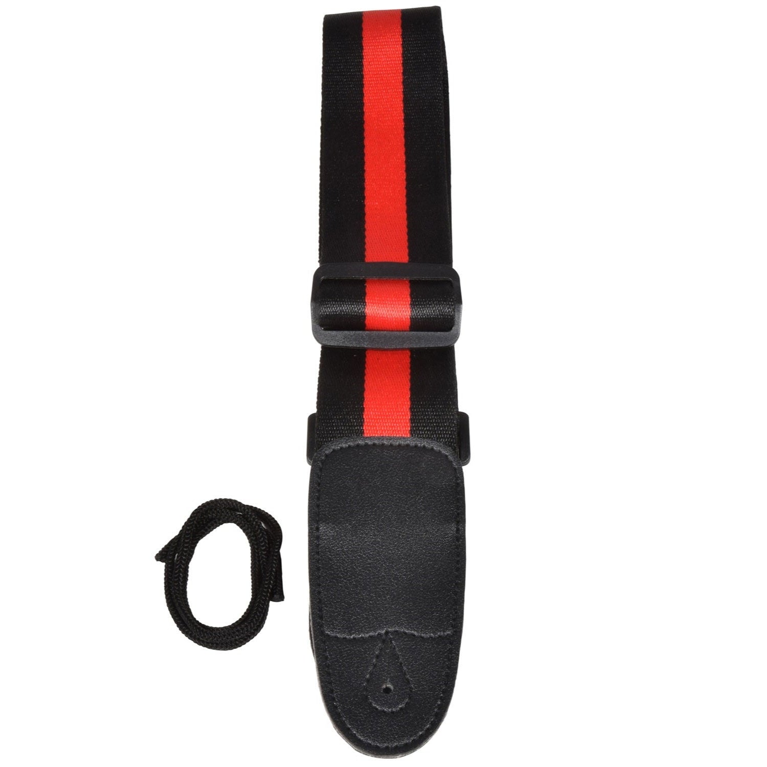 Chord Guitar Strap Red Stripe On Black Webbing