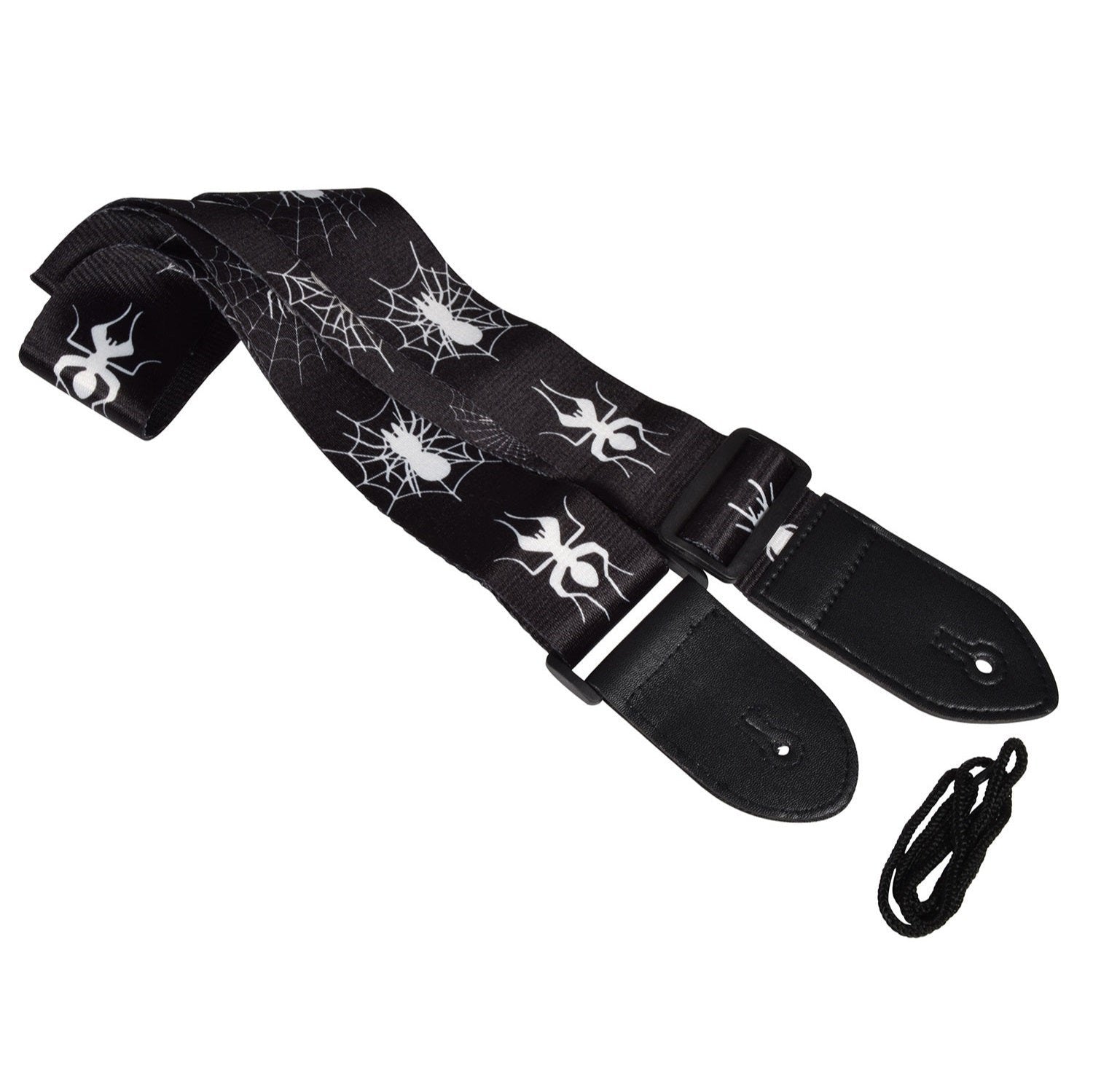 Guitar Strap Spider & Web On Black Webbing ROCK  GOTH