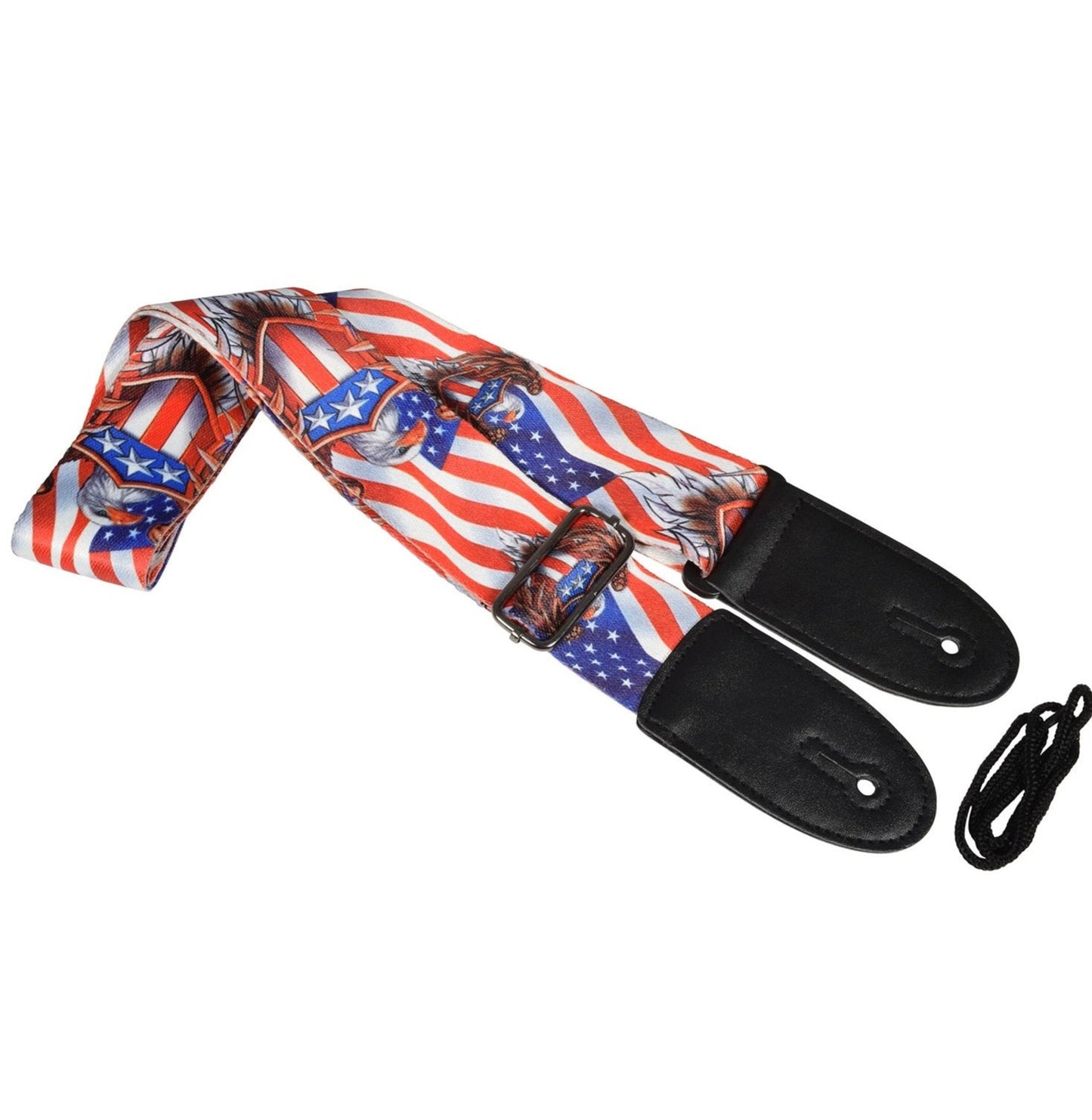 Chord Guitar Strap With Printed USA AMERICAN Flag & Eagle Deluxe Design