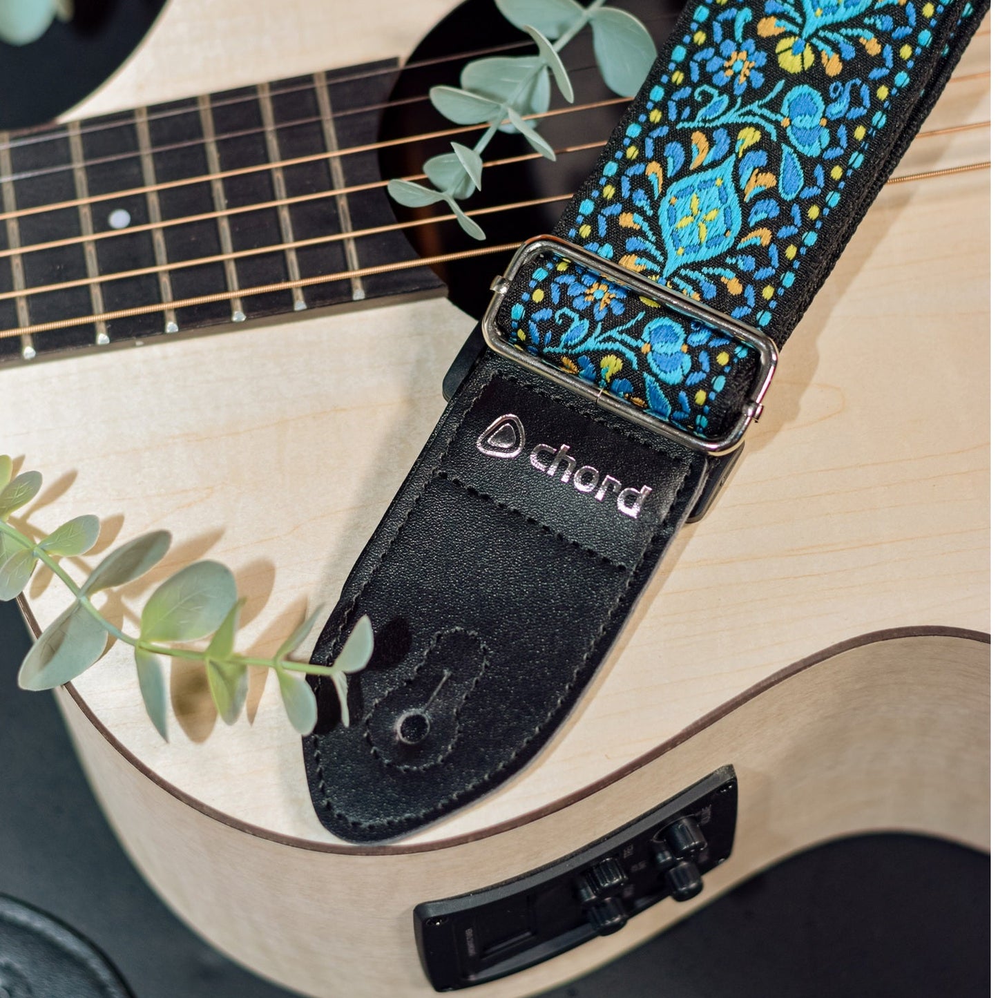 Chord Traditional Guitar Strap Deluxe Embroidered Design