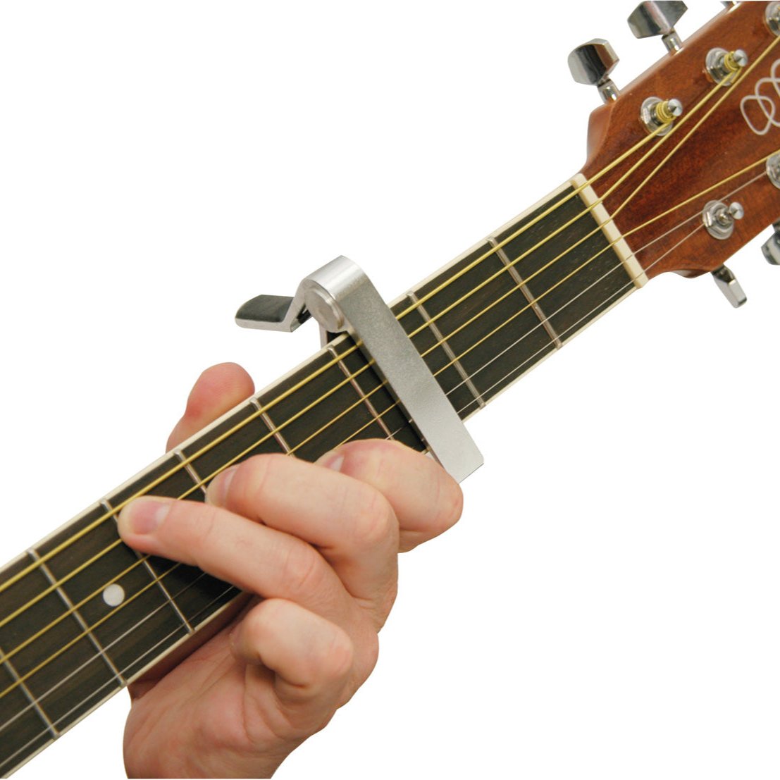Guitar Trigger Capo Squeeze Quick Release Acoustic or Electric Guitar - Silver