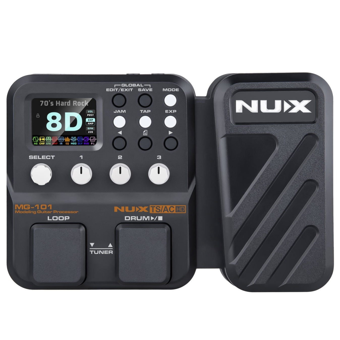 Nu-X MG-101 Multi-Effect Guitar Pedal Drum Machine Looper Processor