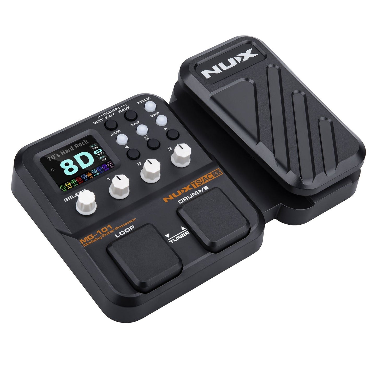 Nu-X MG-101 Multi-Effect Guitar Pedal Drum Machine Looper Processor