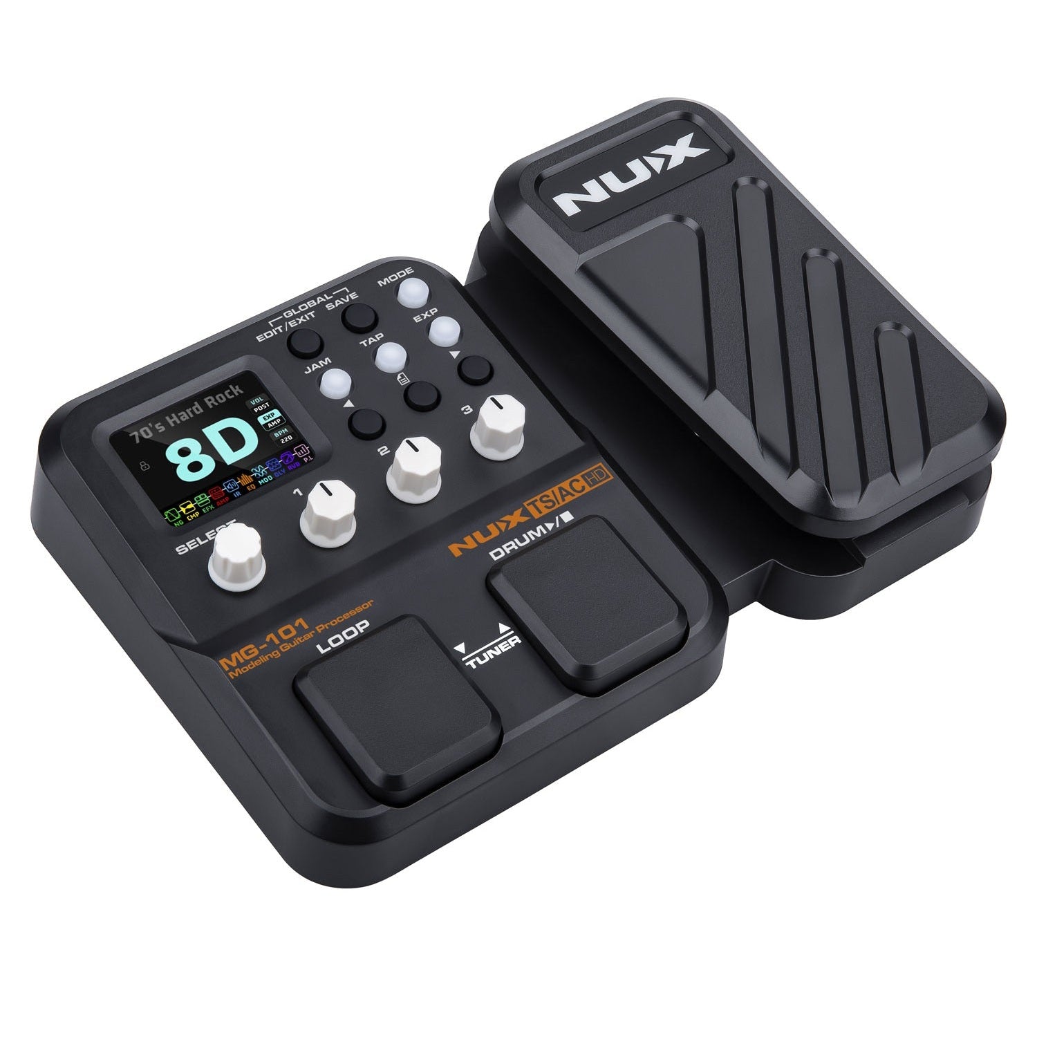 Nu-X MG-101 Multi-Effect Guitar Pedal Drum Machine Looper Processor