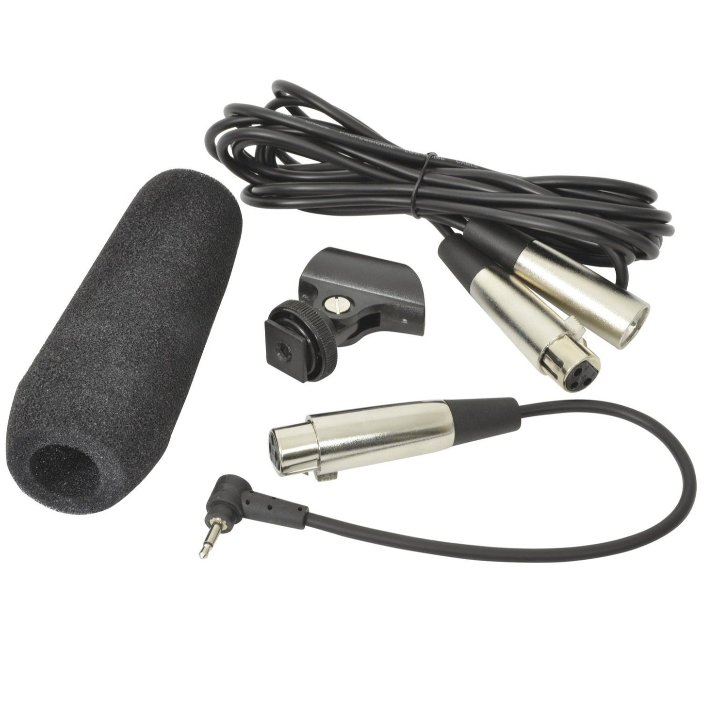Shotgun Microphone Kit LONG With Case Lead Clip Windshield SG350
