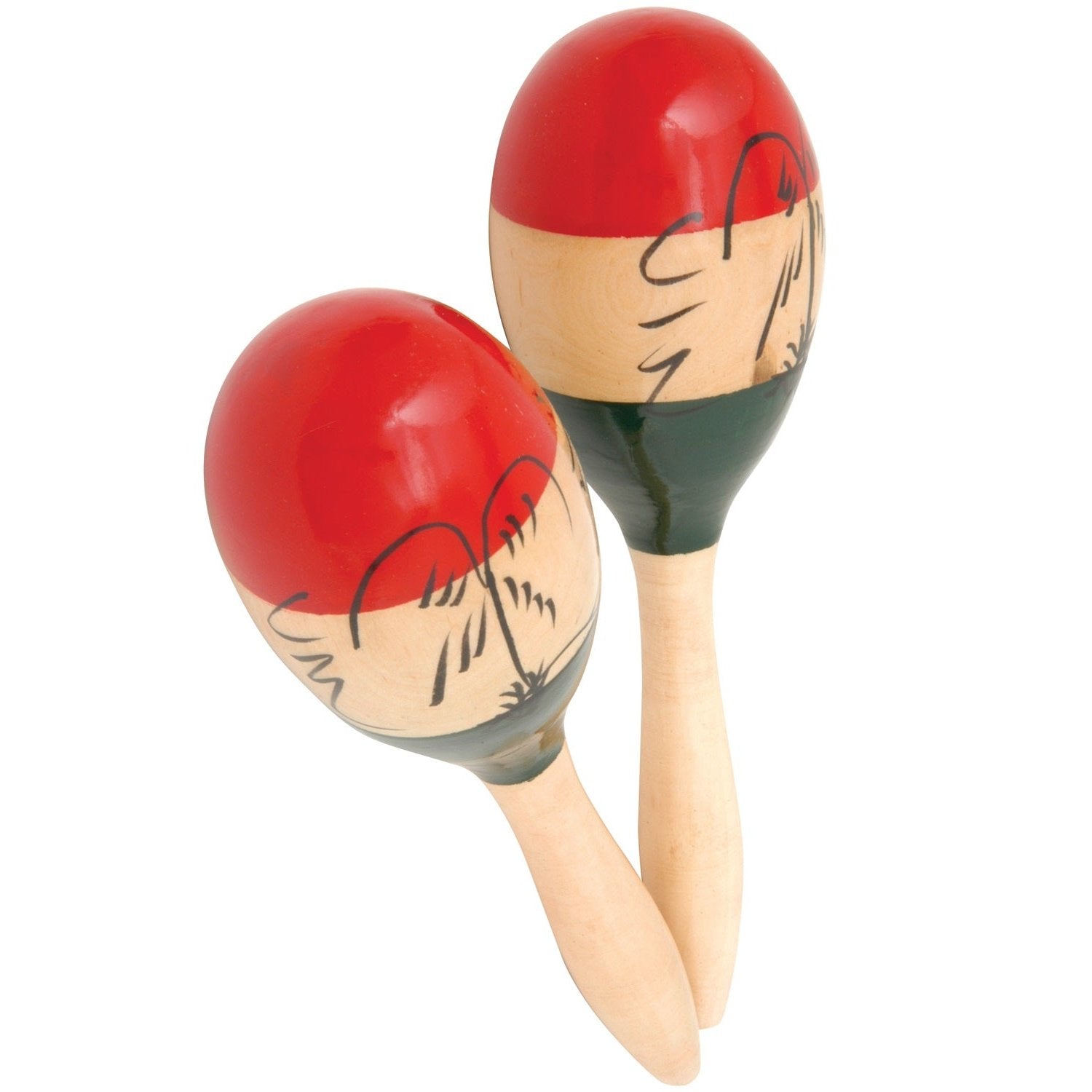 Chord Traditional Maracas 10" Pair Wooden Painted Hand Percussion Instrument