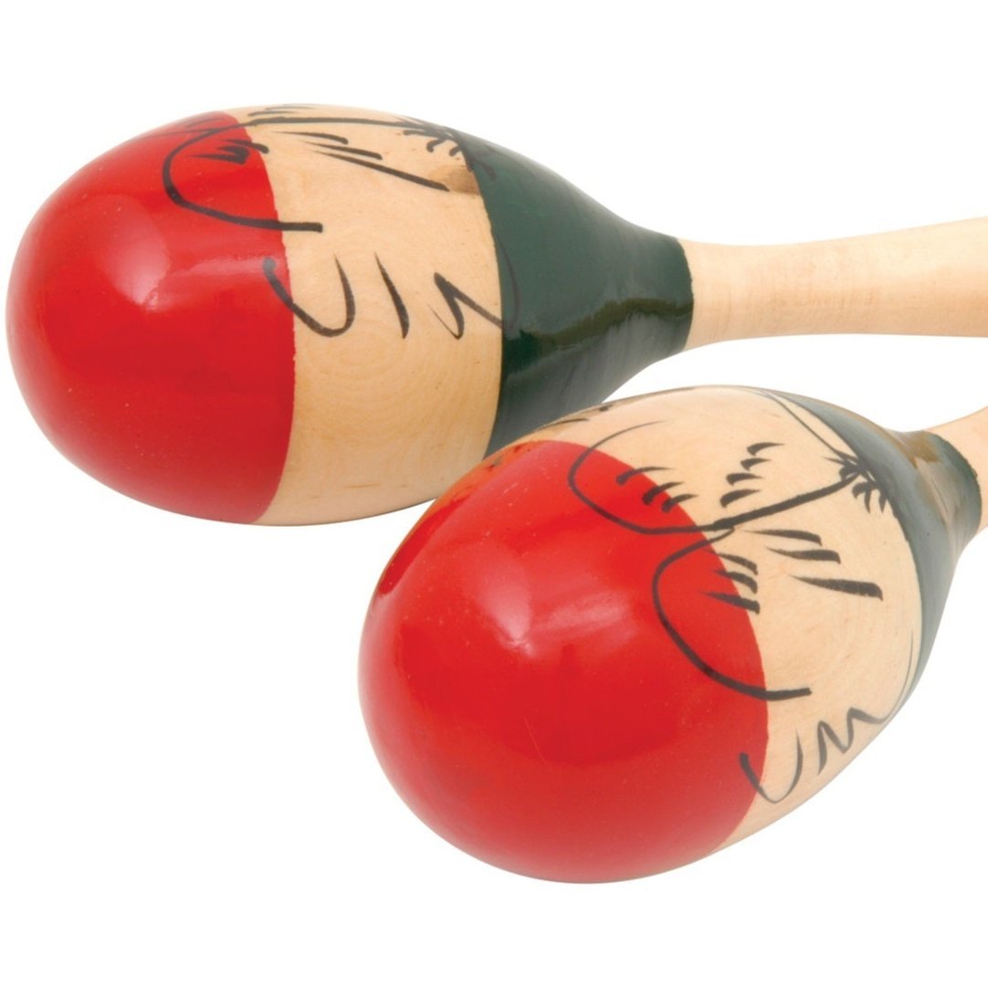 Chord Traditional Maracas 10" Pair Wooden Painted Hand Percussion Instrument