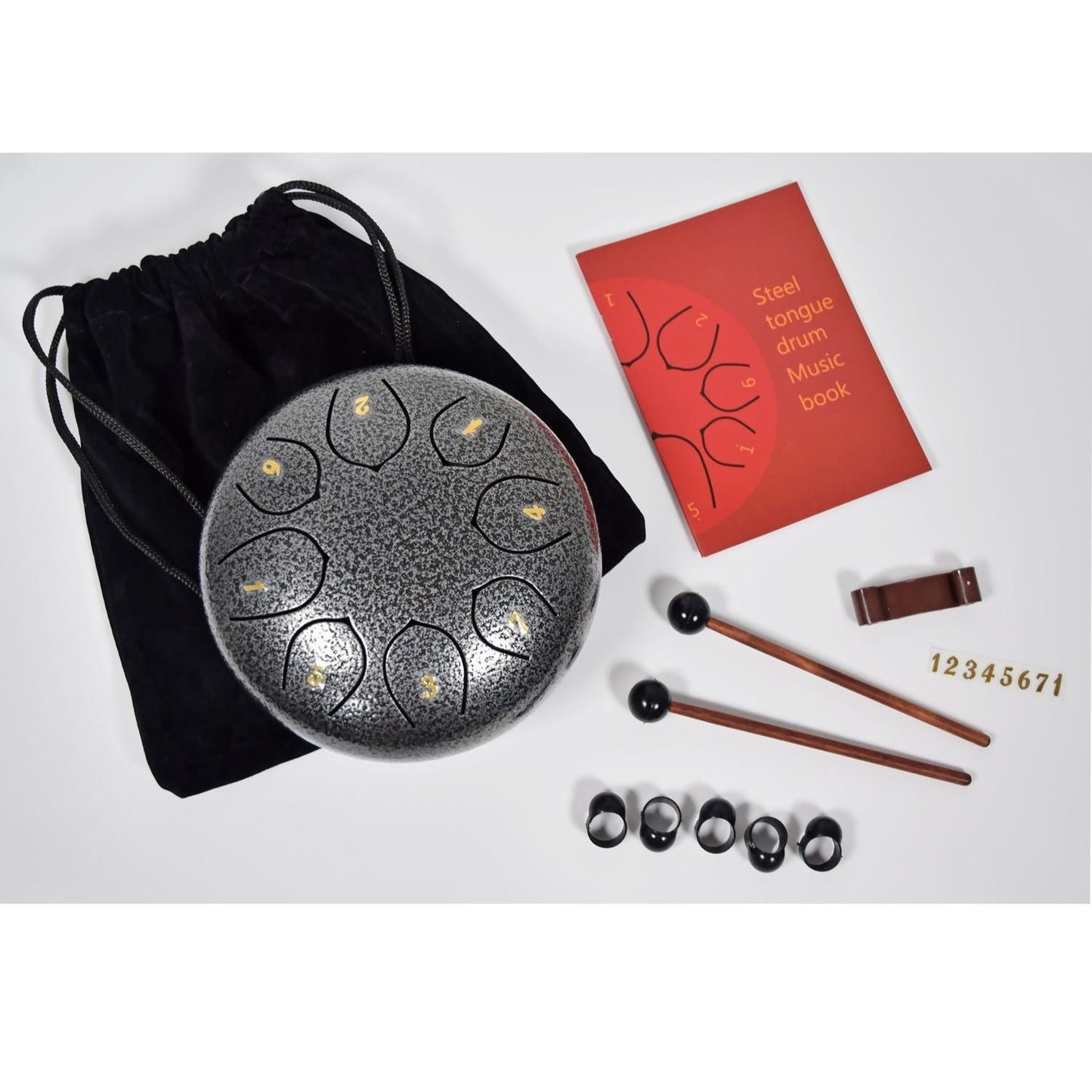 Chord Silver Steel Tongue Drum 6 inch 8-Note Musical Instrument TD6-SV