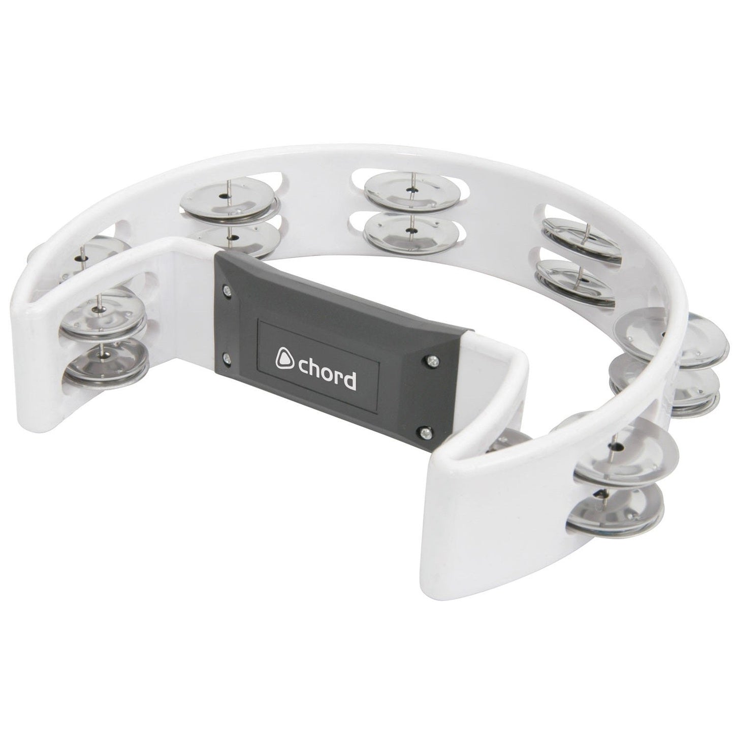 Tambourine WHITE Single D Half Moon Jingles Shaker Hand Percussion Instrument