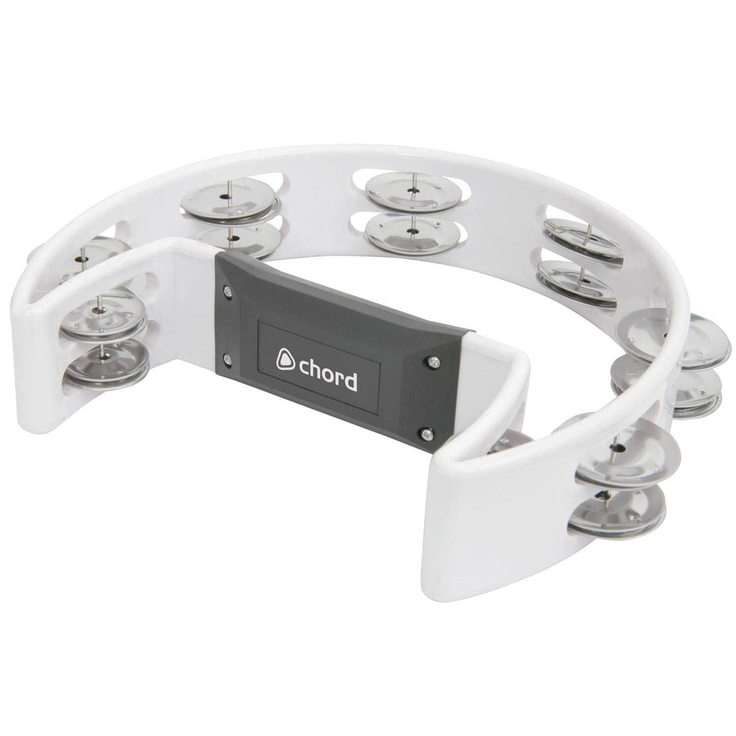 Tambourine WHITE Single D Half Moon Jingles Shaker Hand Percussion Instrument