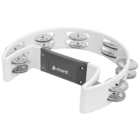 Tambourine WHITE Single D Half Moon Jingles Shaker Hand Percussion Instrument