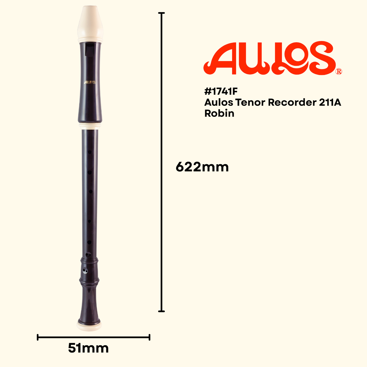Aulos Tenor Recorder 211A Robin