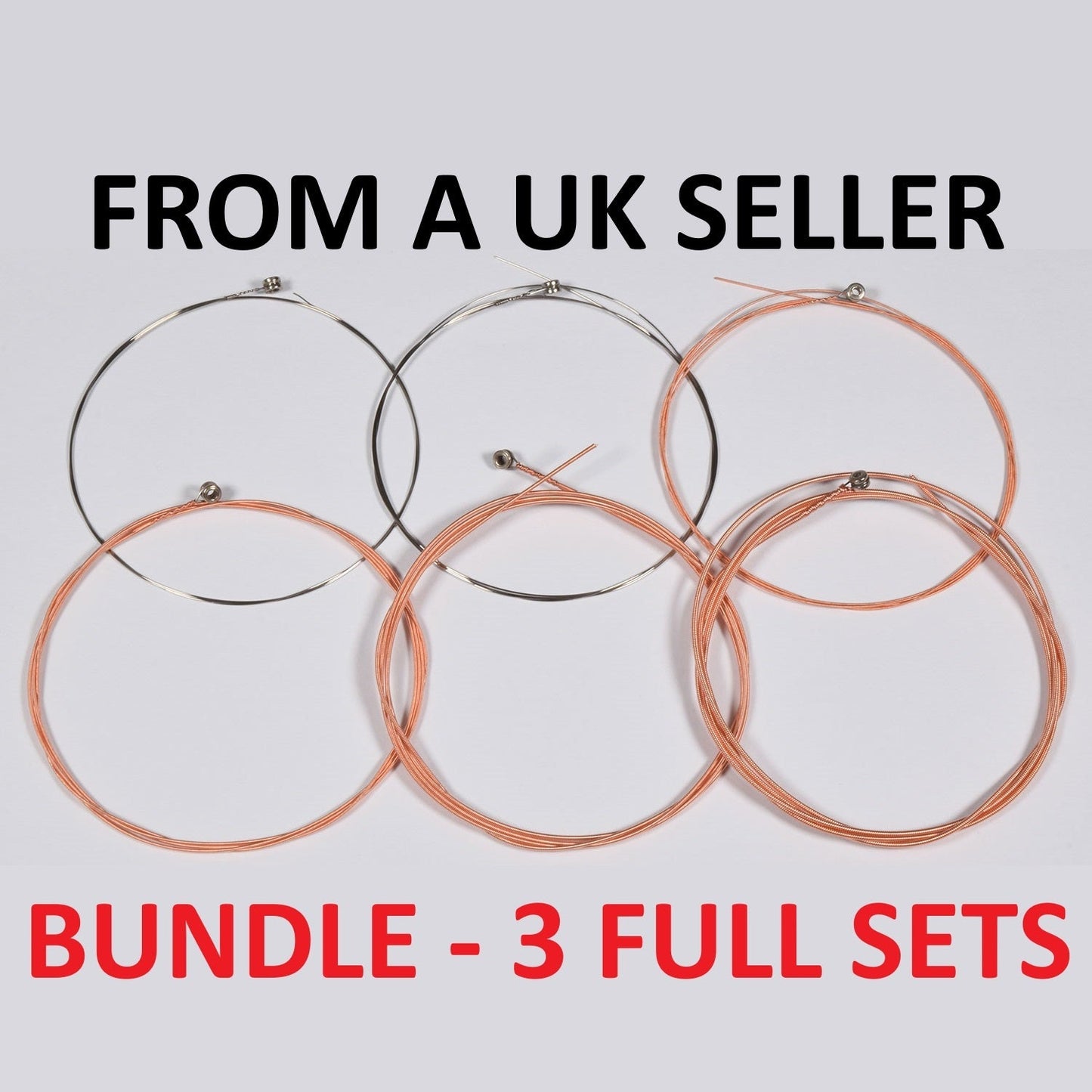 Chord Acoustic Guitar Strings Bundle - 3 Full Sets 12-54