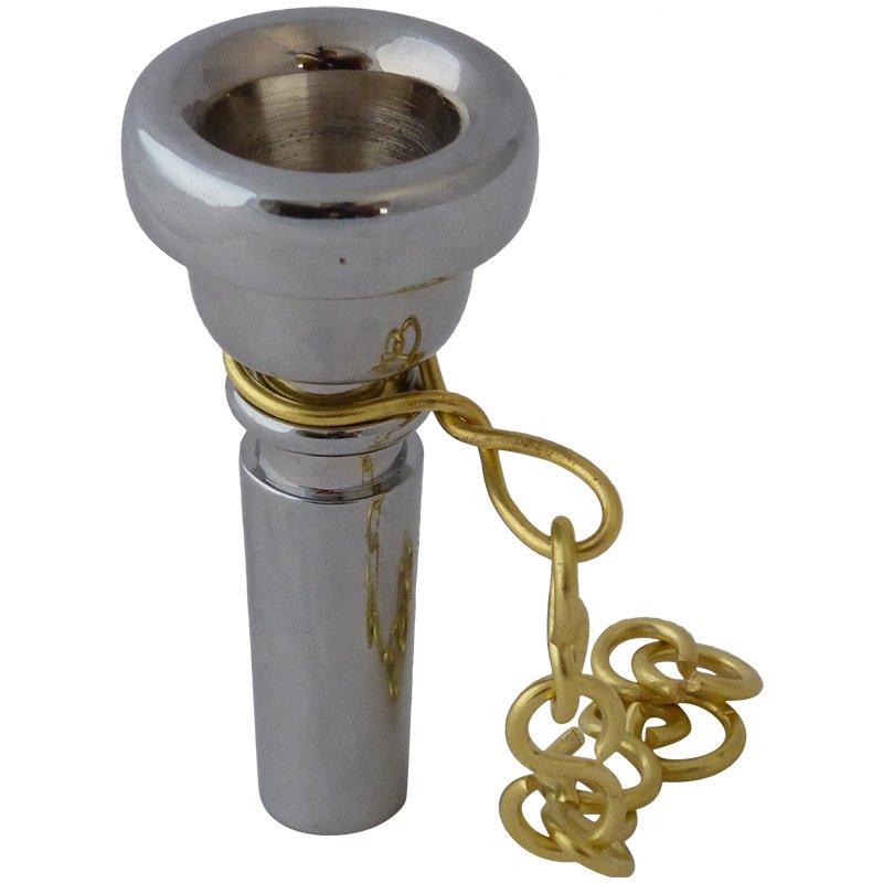 Bugle Mouthpiece Plated Brass With Chain