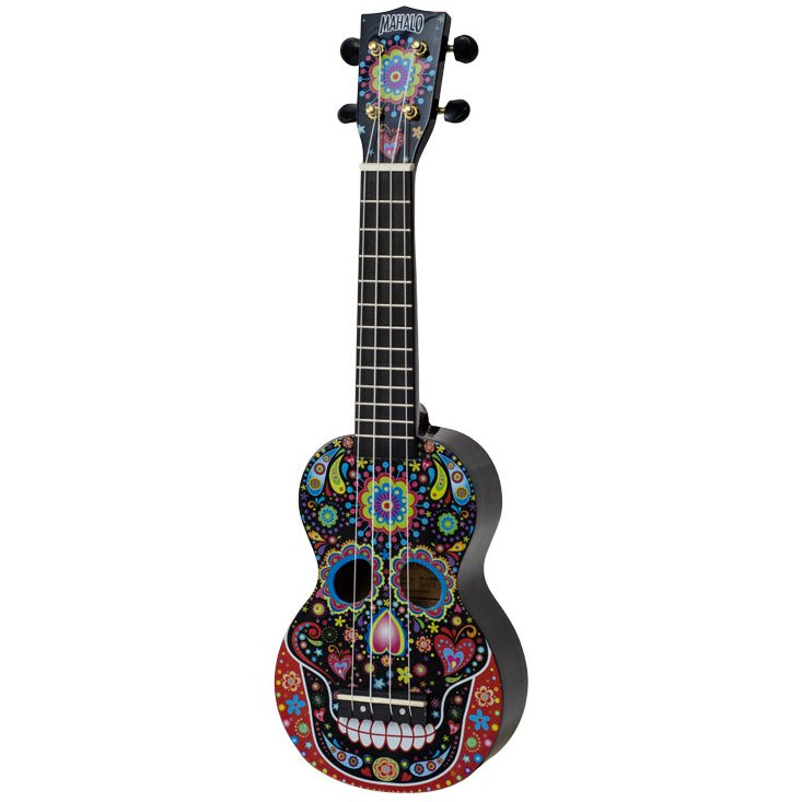 Mahalo Soprano Ukulele Day of the Dead Design & FREE Bag MA1SKBK