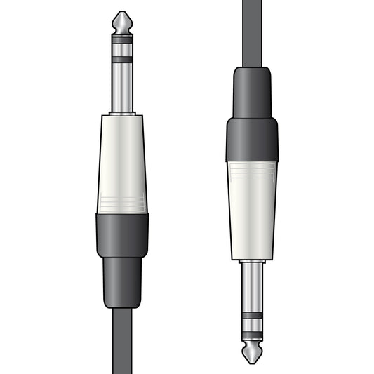Shielded Audio Lead 6.3mm TRS Jack Plug - 6.3mm TRS Jack Plug