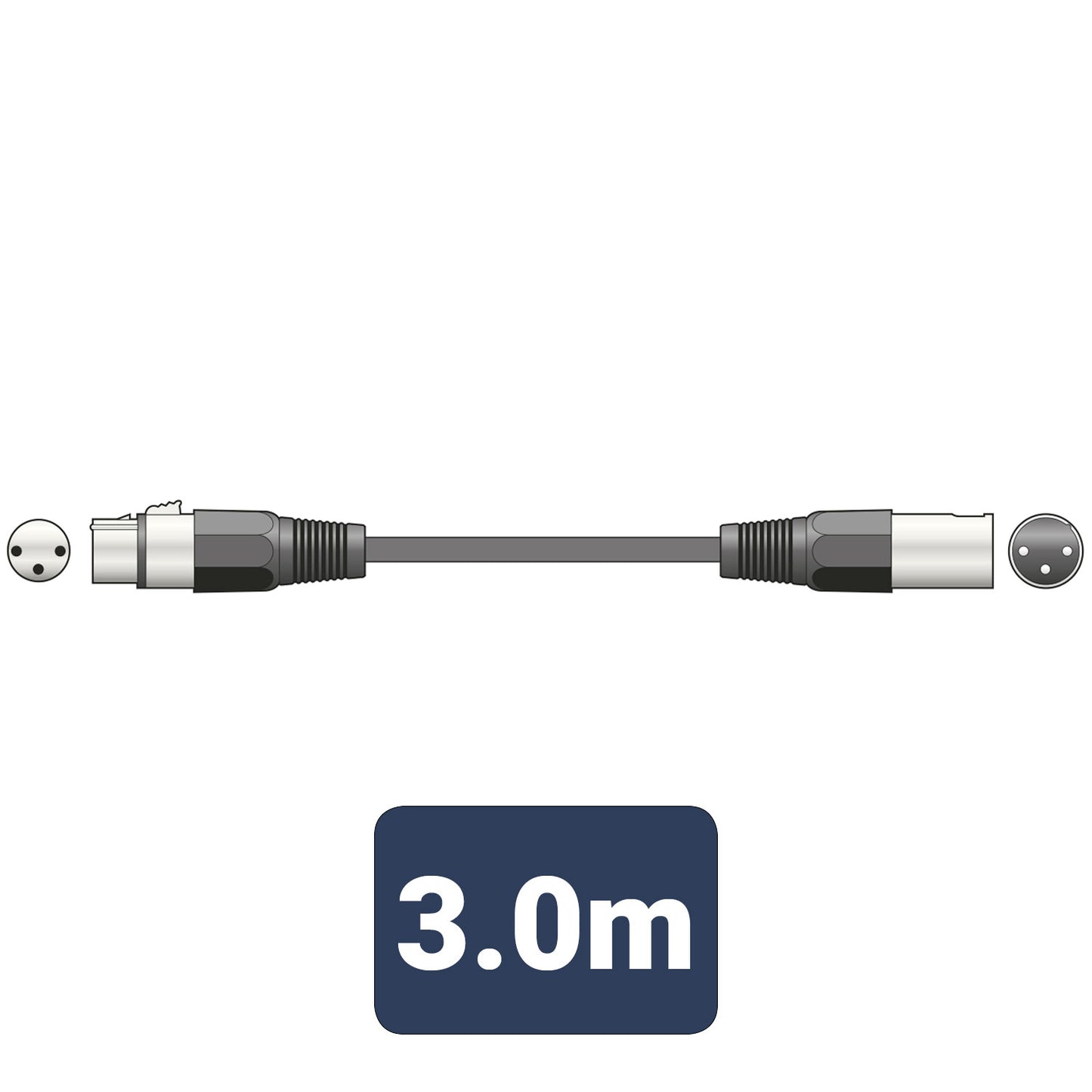 Balanced Microphone Lead XLR Female - XLR Male 3 m