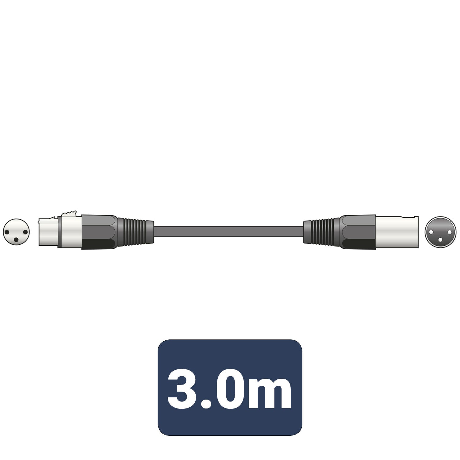 Balanced Microphone Lead XLR Female - XLR Male 3 m