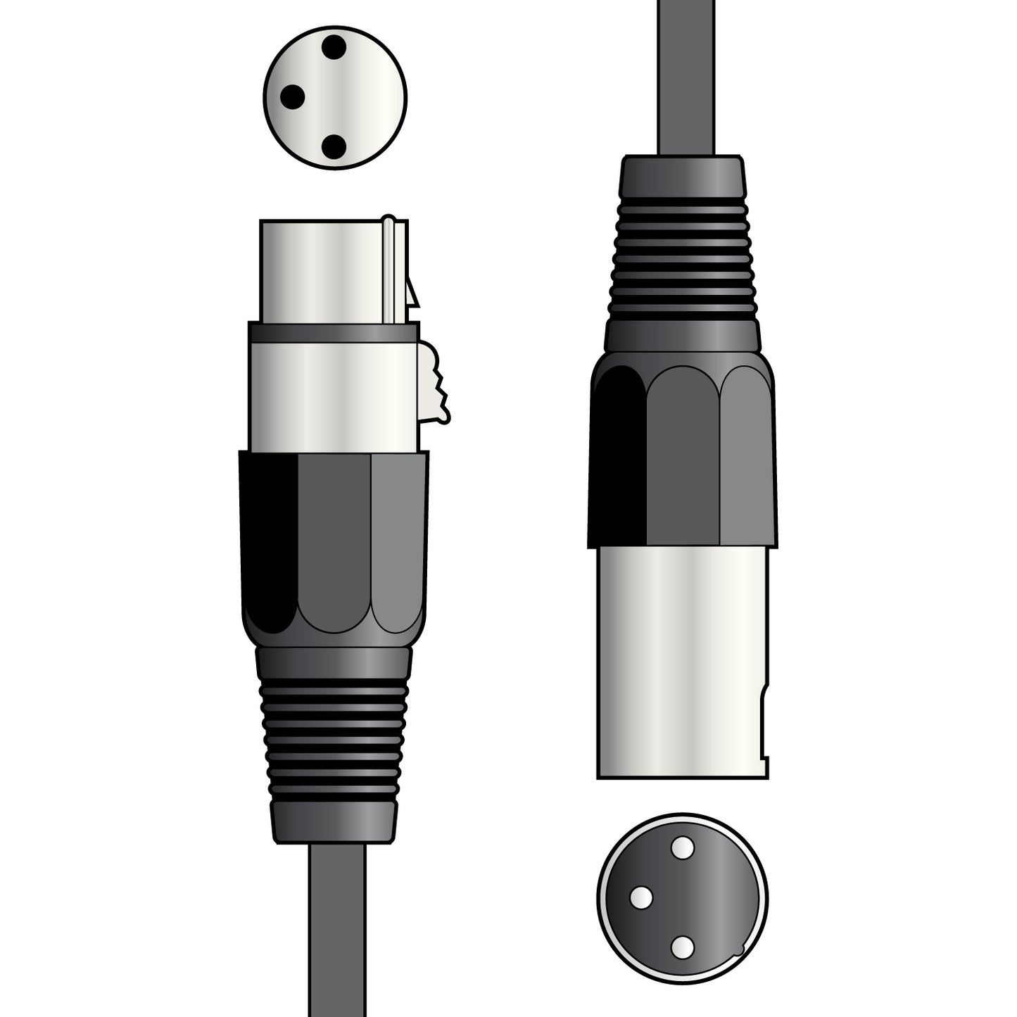 Balanced Microphone Lead XLR Female - XLR Male 3 m