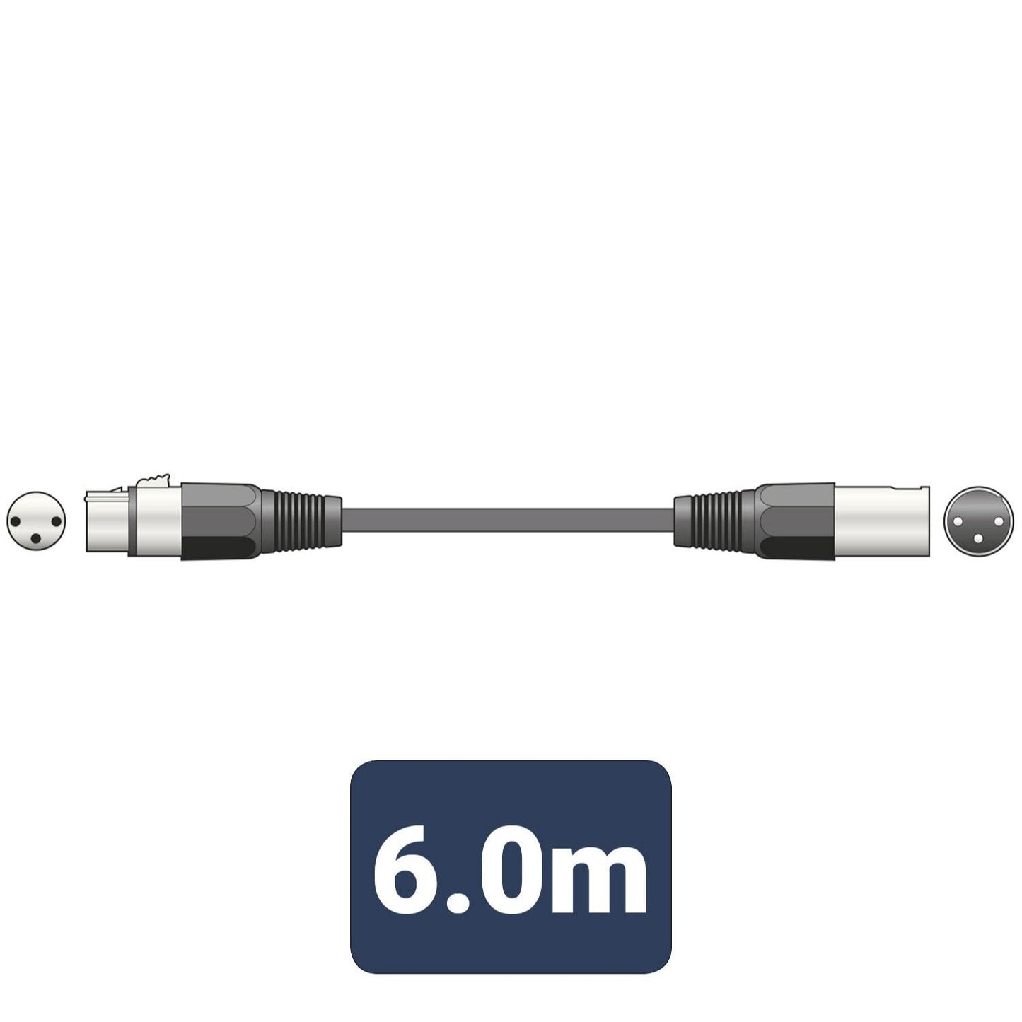 QTX Balanced Microphone Lead XLR Female XLR Male Cable 6 m