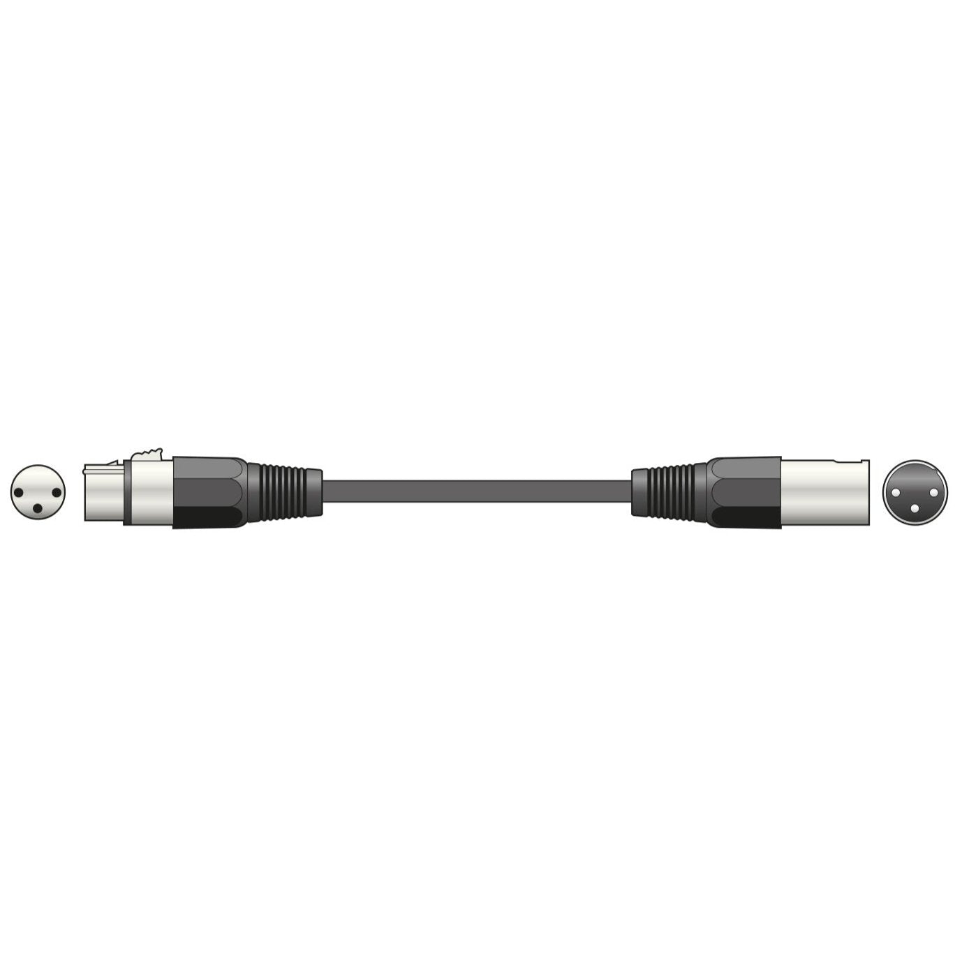 QTX Balanced Microphone Lead XLR Female XLR Male Cable 6 m