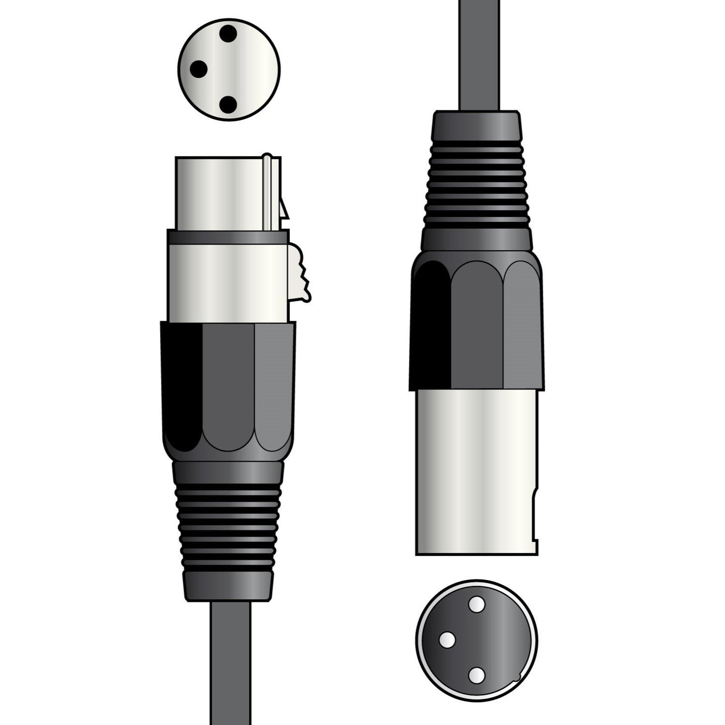 QTX Balanced Microphone Lead XLR Female XLR Male Cable 6 m