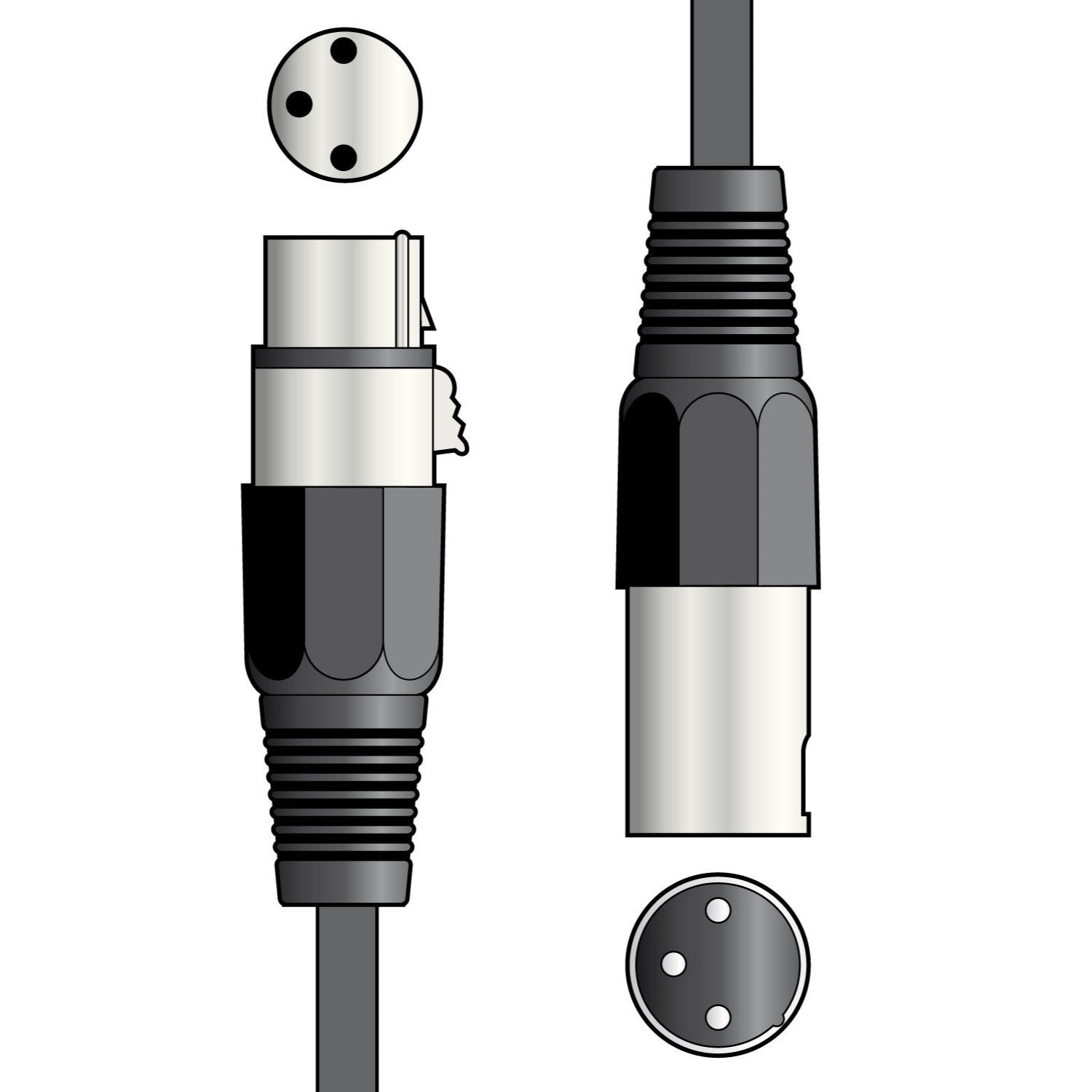 QTX Balanced Microphone Lead XLR Female XLR Male Cable 6 m
