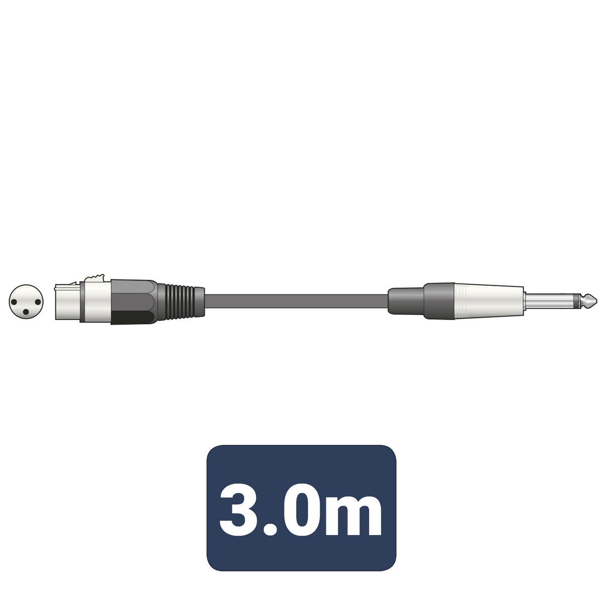 Microphone Lead XLR Female - 6.3mm Mono Jack Plug